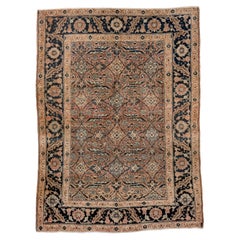 Used Tabriz City Rug with Allover Orange Gold Field 