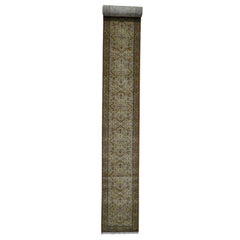Tabriz Design Hand Knotted 300 Kpsi New Zealand Wool Extra Large Runner rug