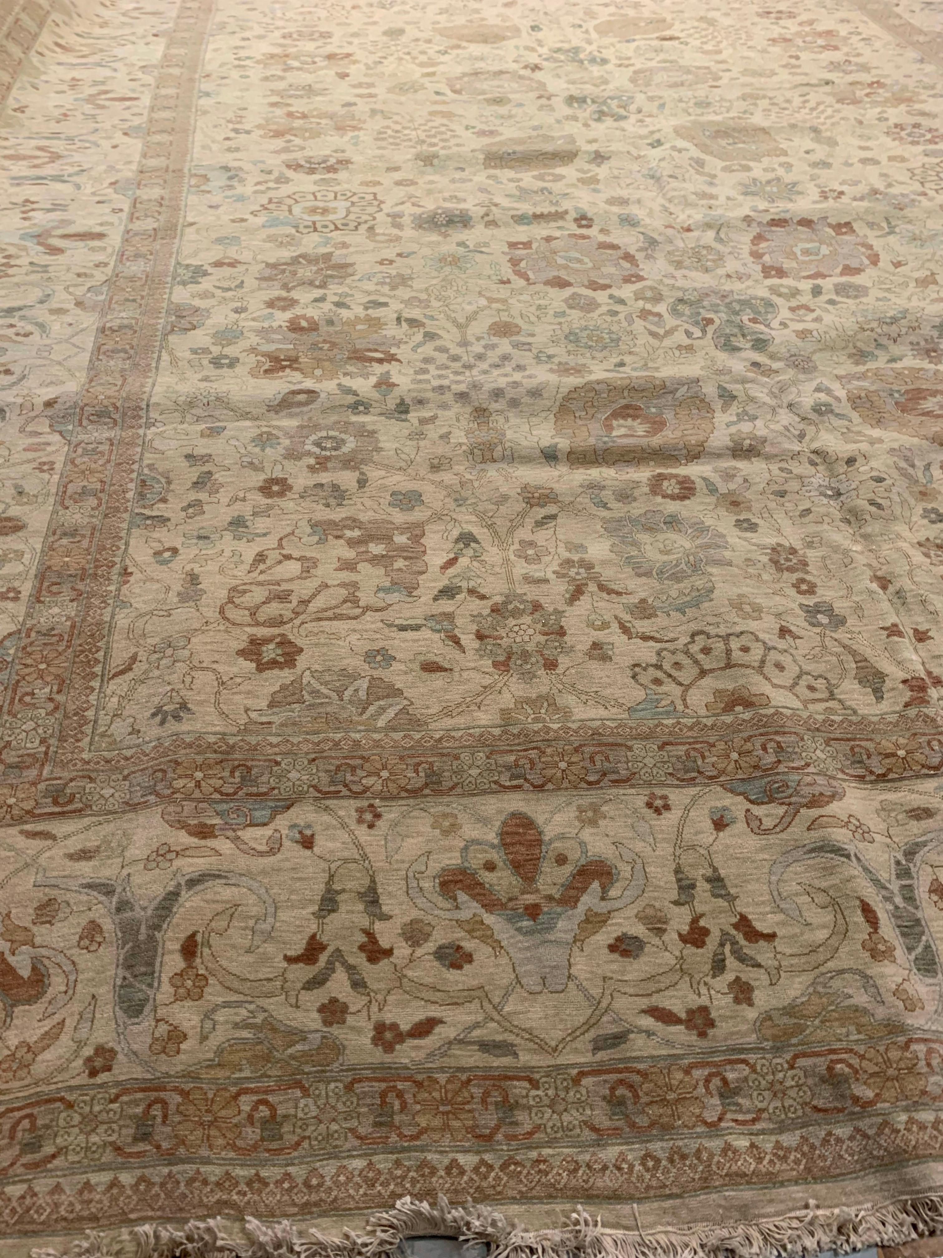 Egyptian Tabriz  Design Oversize Rug  13' x 23'9 For Sale