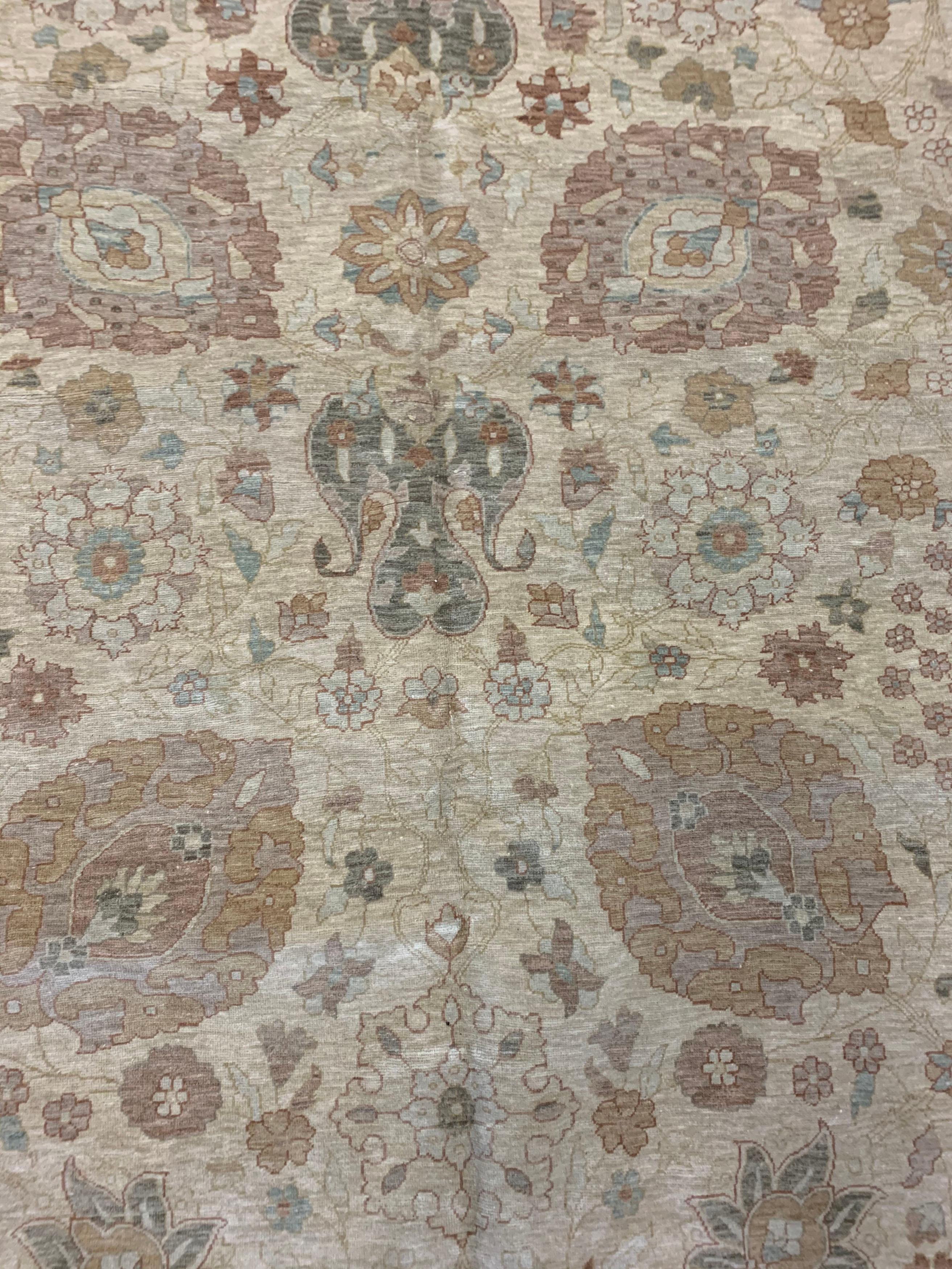 Hand-Knotted Tabriz  Design Oversize Rug  13' x 23'9 For Sale