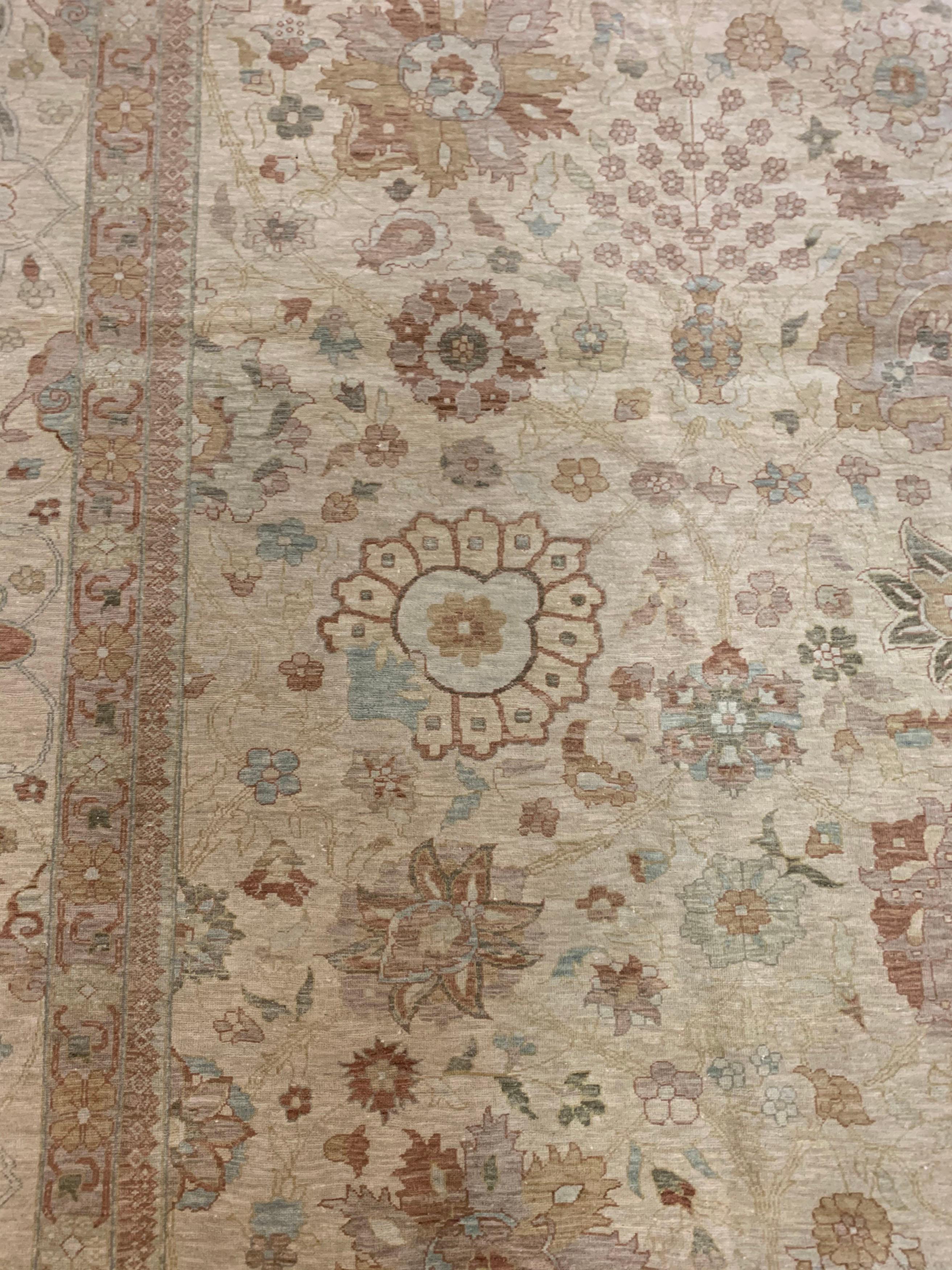 Contemporary Tabriz  Design Oversize Rug  13' x 23'9 For Sale