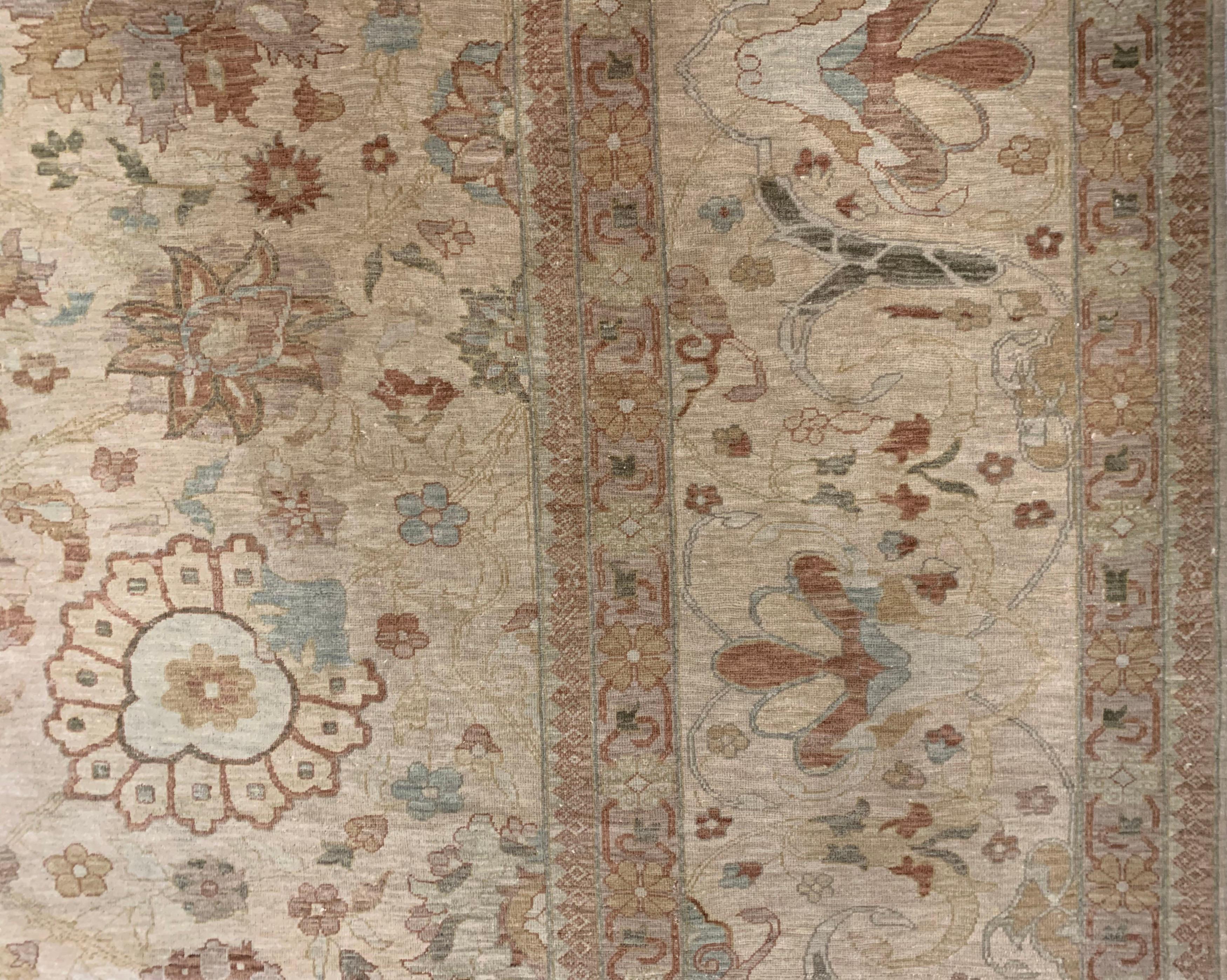 Wool Tabriz  Design Oversize Rug  13' x 23'9 For Sale