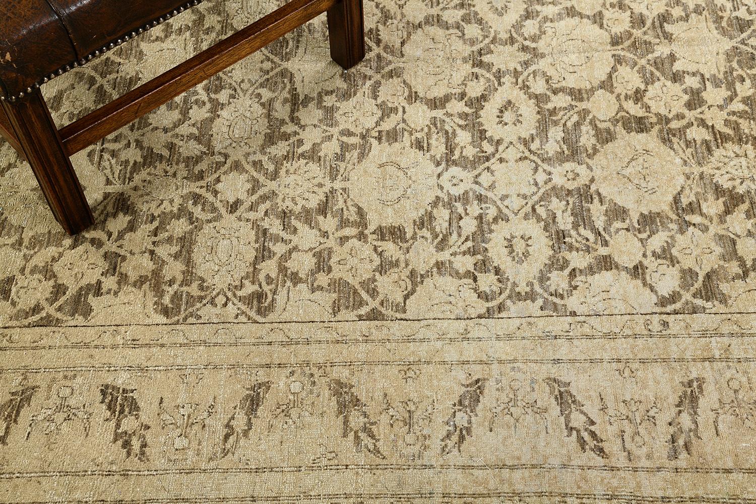 Hand-Knotted Tabriz Hadji Jalili Style Revival For Sale