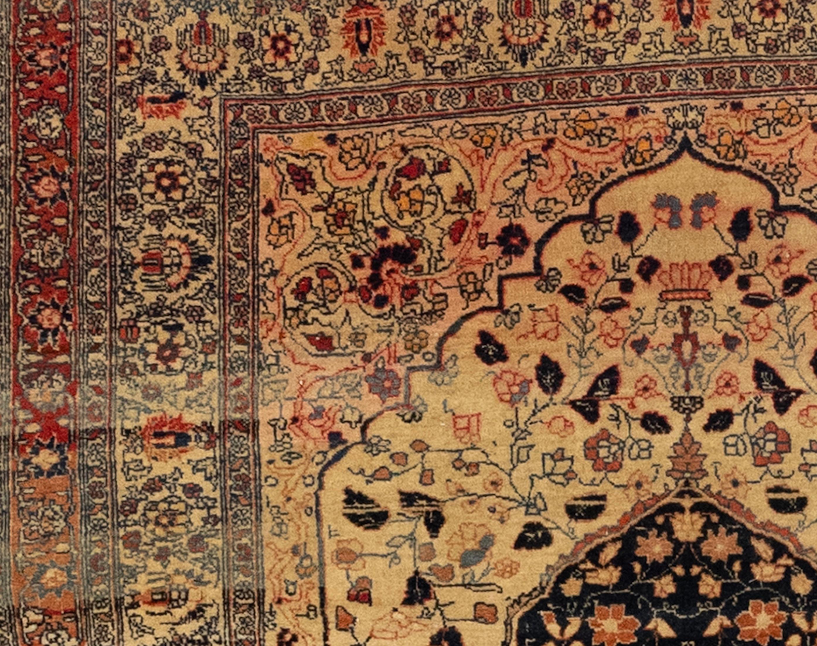 The Haji Jalili Tabriz rug is a highly sought-after antique rug known for its exquisite craftsmanship and timeless beauty. Named after its creator, Haji Jalili, a renowned master weaver from Tabriz, Iran, these rugs are considered among the finest