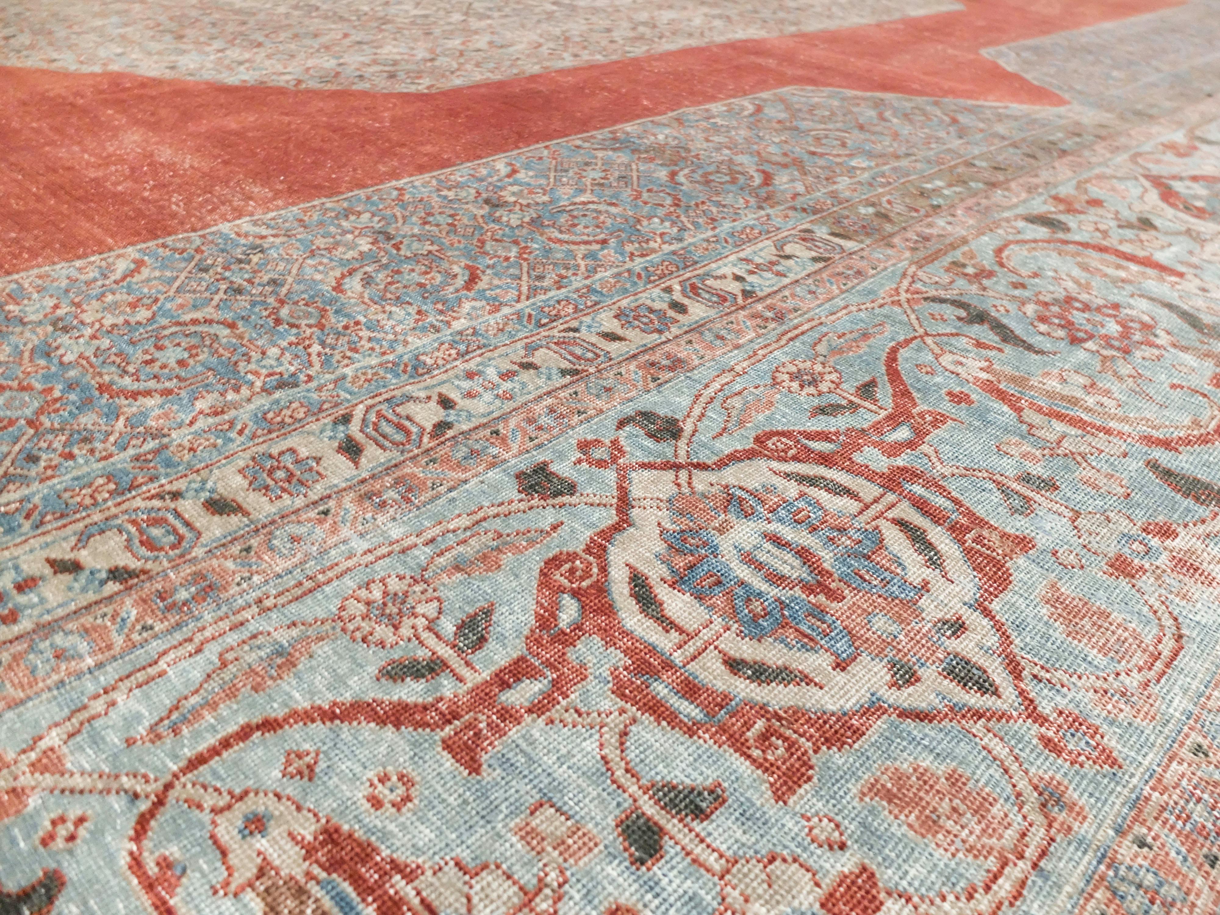 Central Asian Tabriz Haji Jalili Rug Antique, c. 1880s For Sale