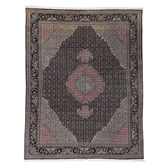 Tabriz Mahi Wool and Silk 250 KPSI Hand Knotted Rug