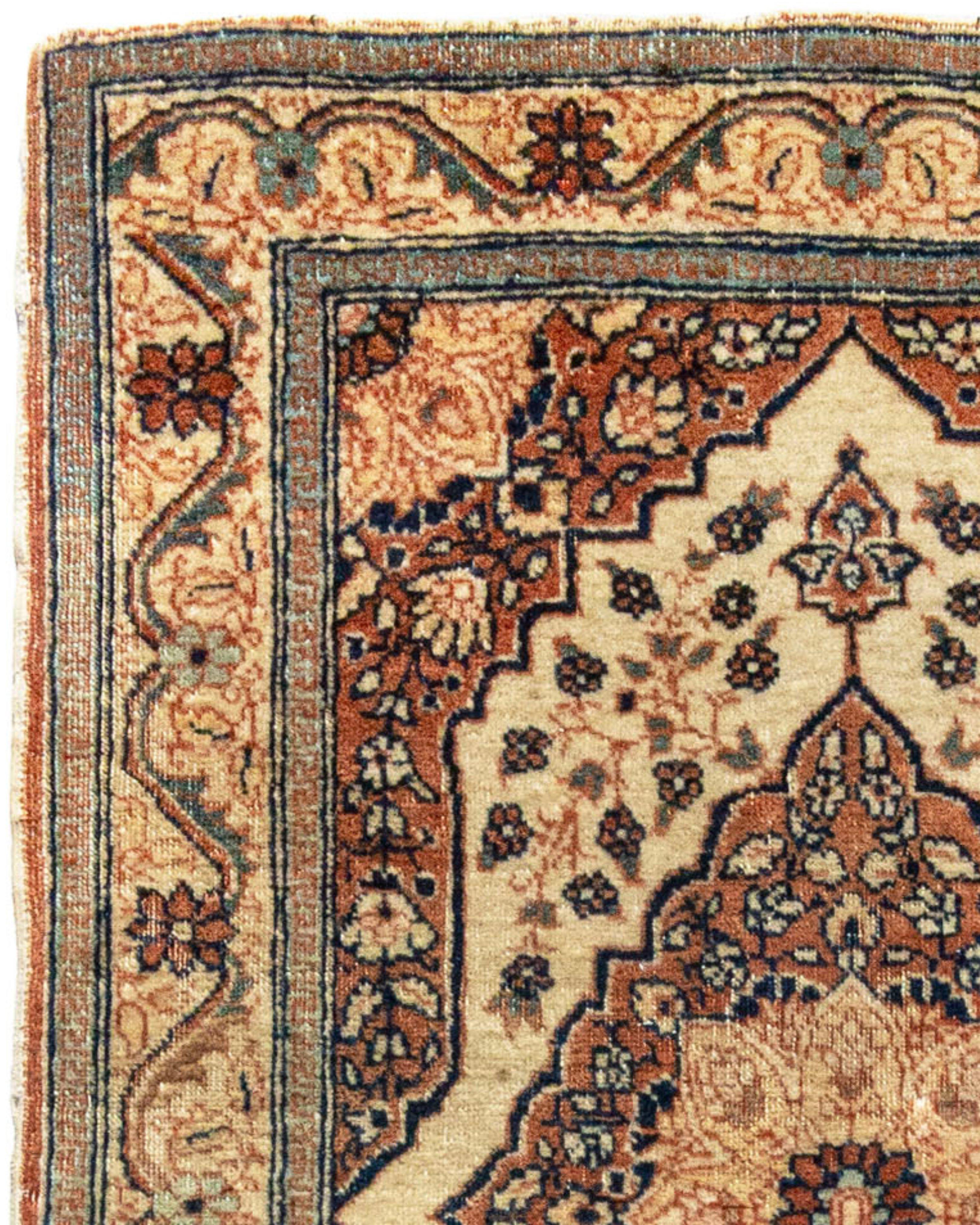 Persian Tabriz Mat, c. 1900 For Sale