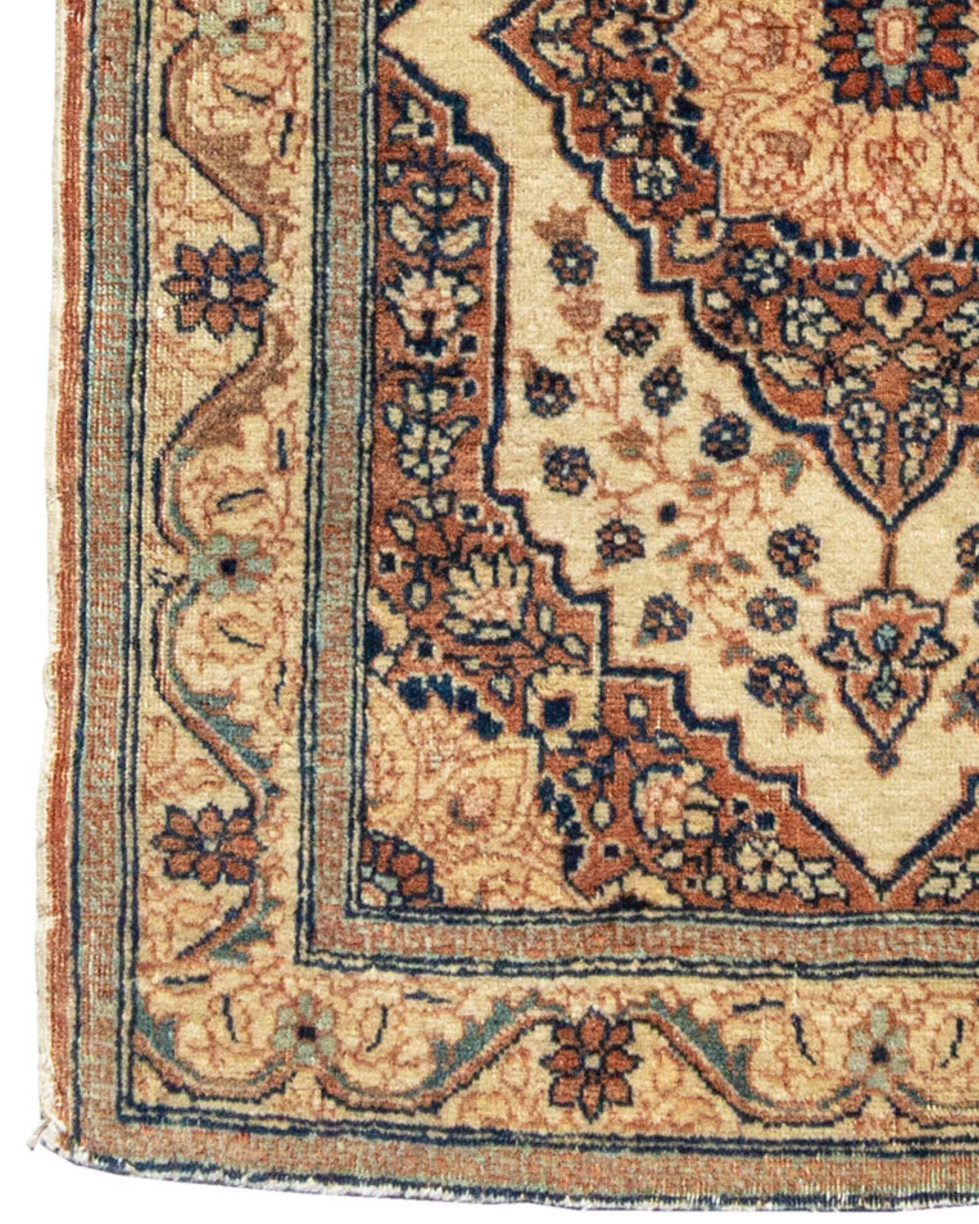 Hand-Knotted Tabriz Mat, c. 1900 For Sale