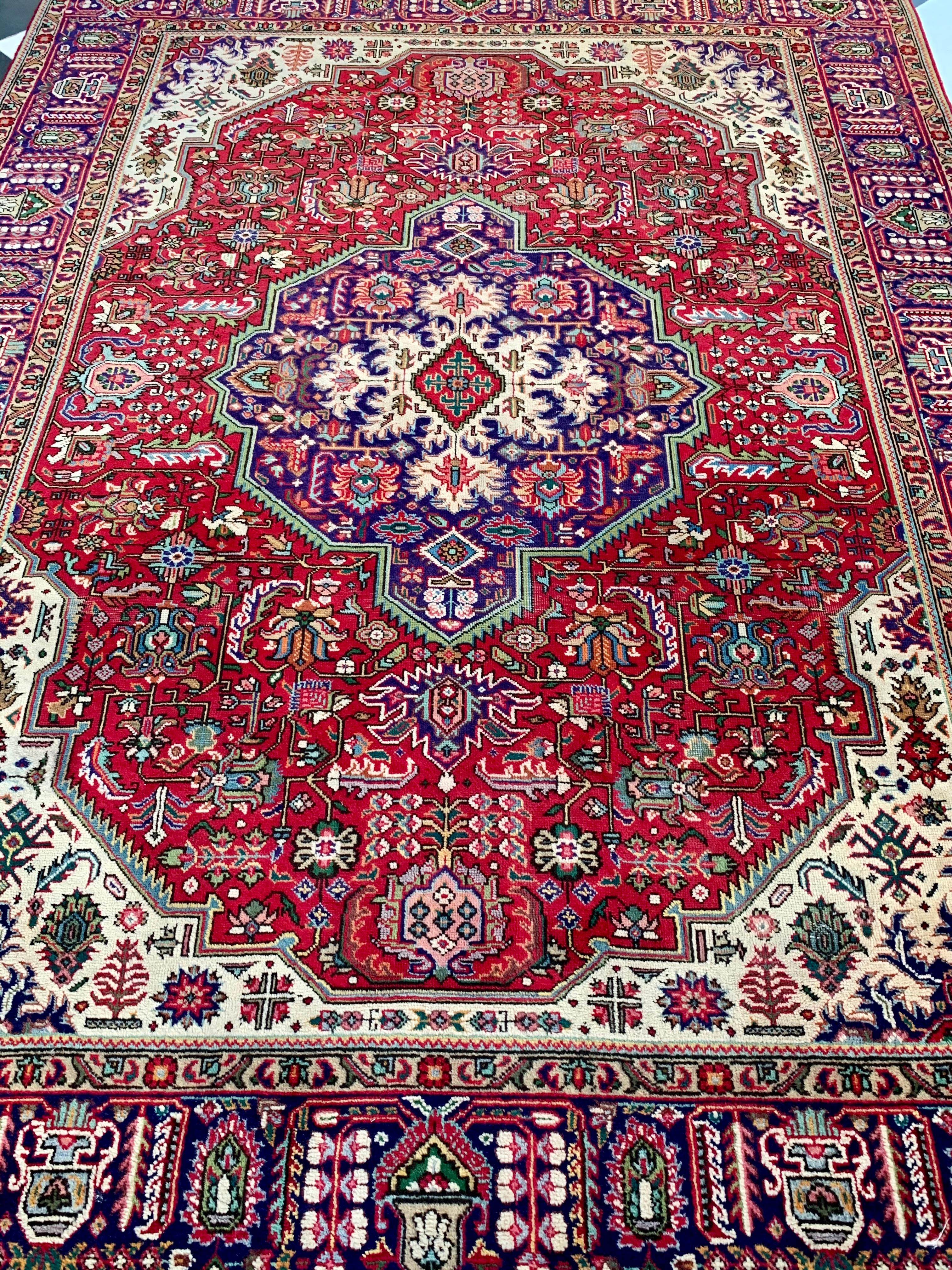Hand-Knotted Tabriz Oriental Rug