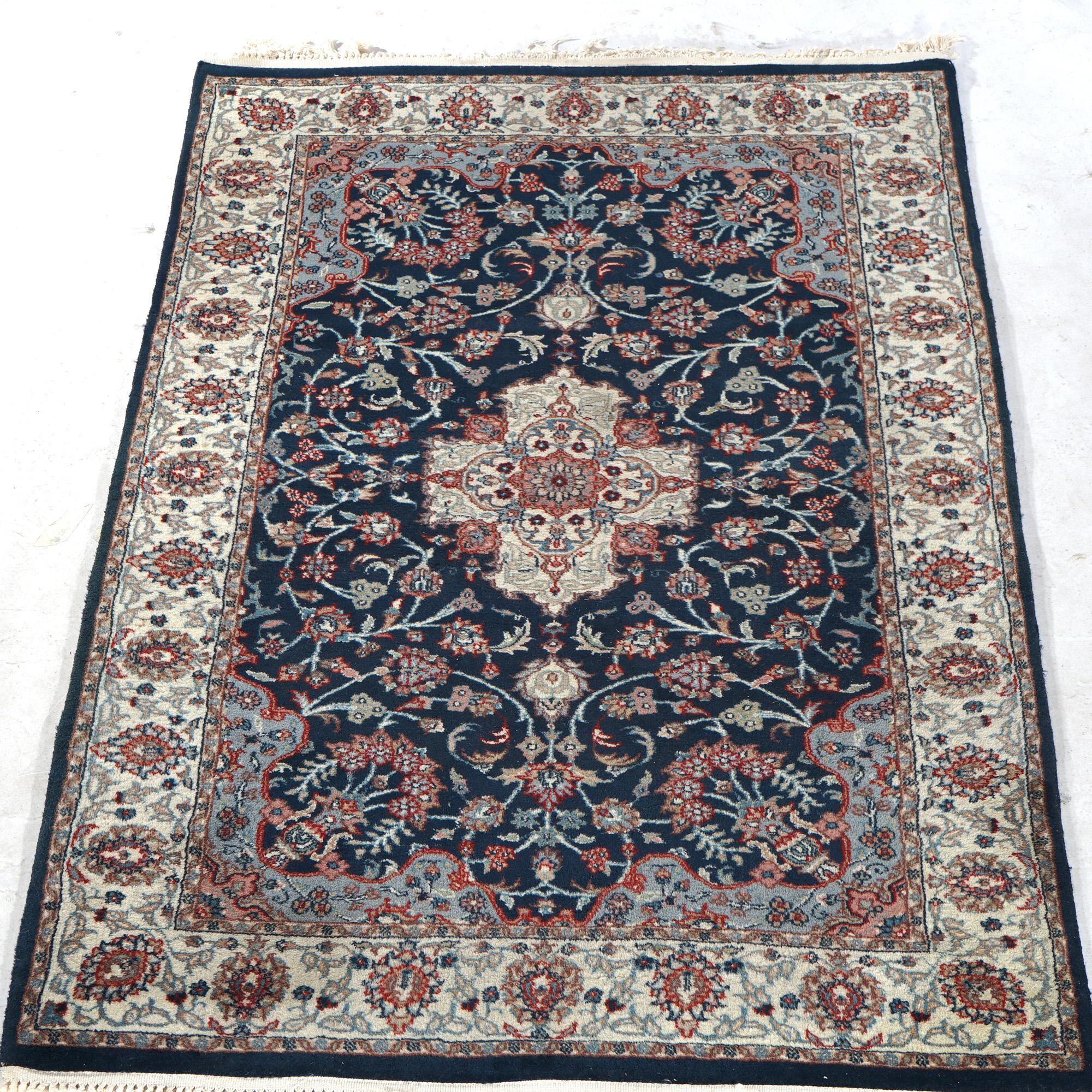 Tabriz Oriental Wool Rug, Blue & White, 20th C For Sale 6