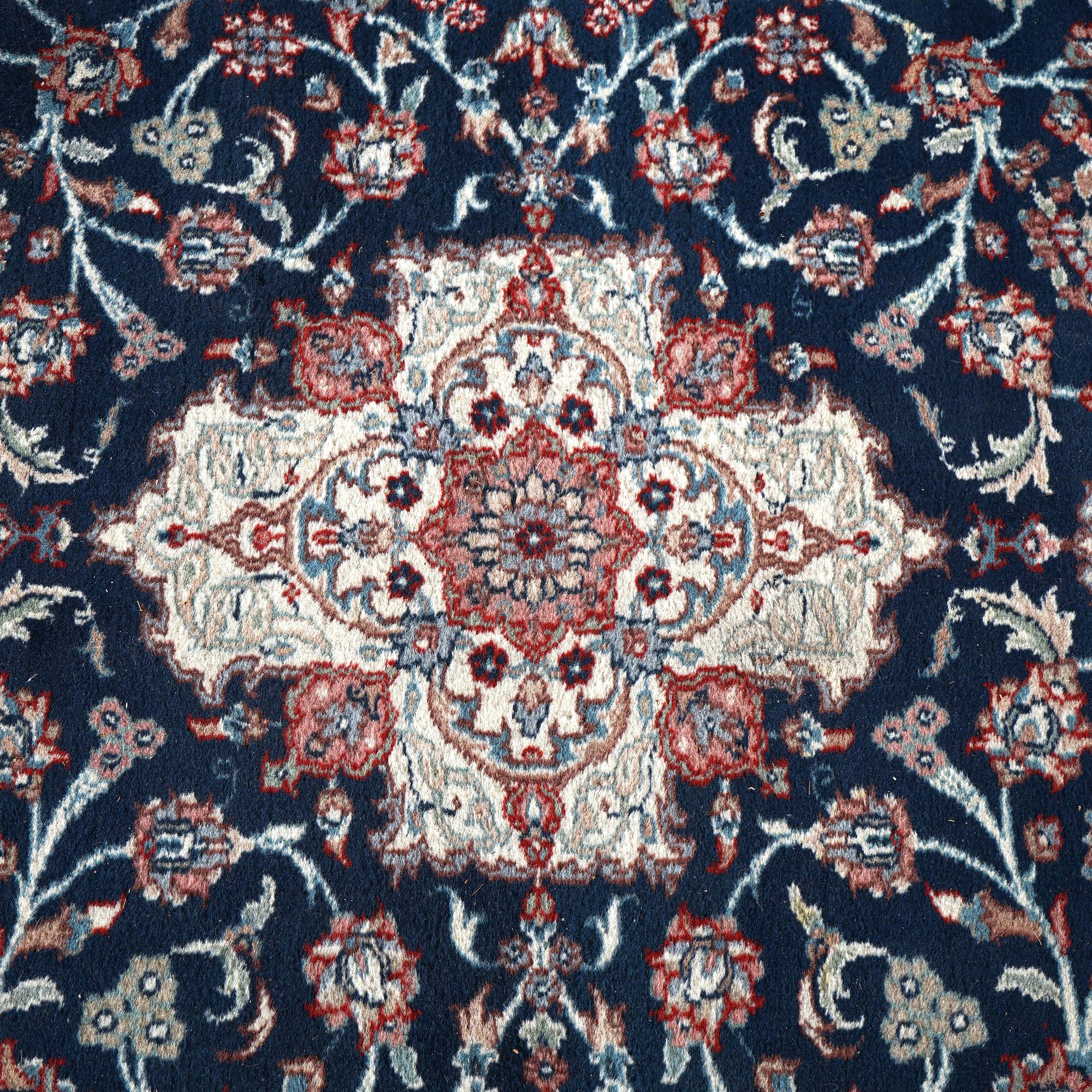Asian Tabriz Oriental Wool Rug, Blue & White, 20th C For Sale