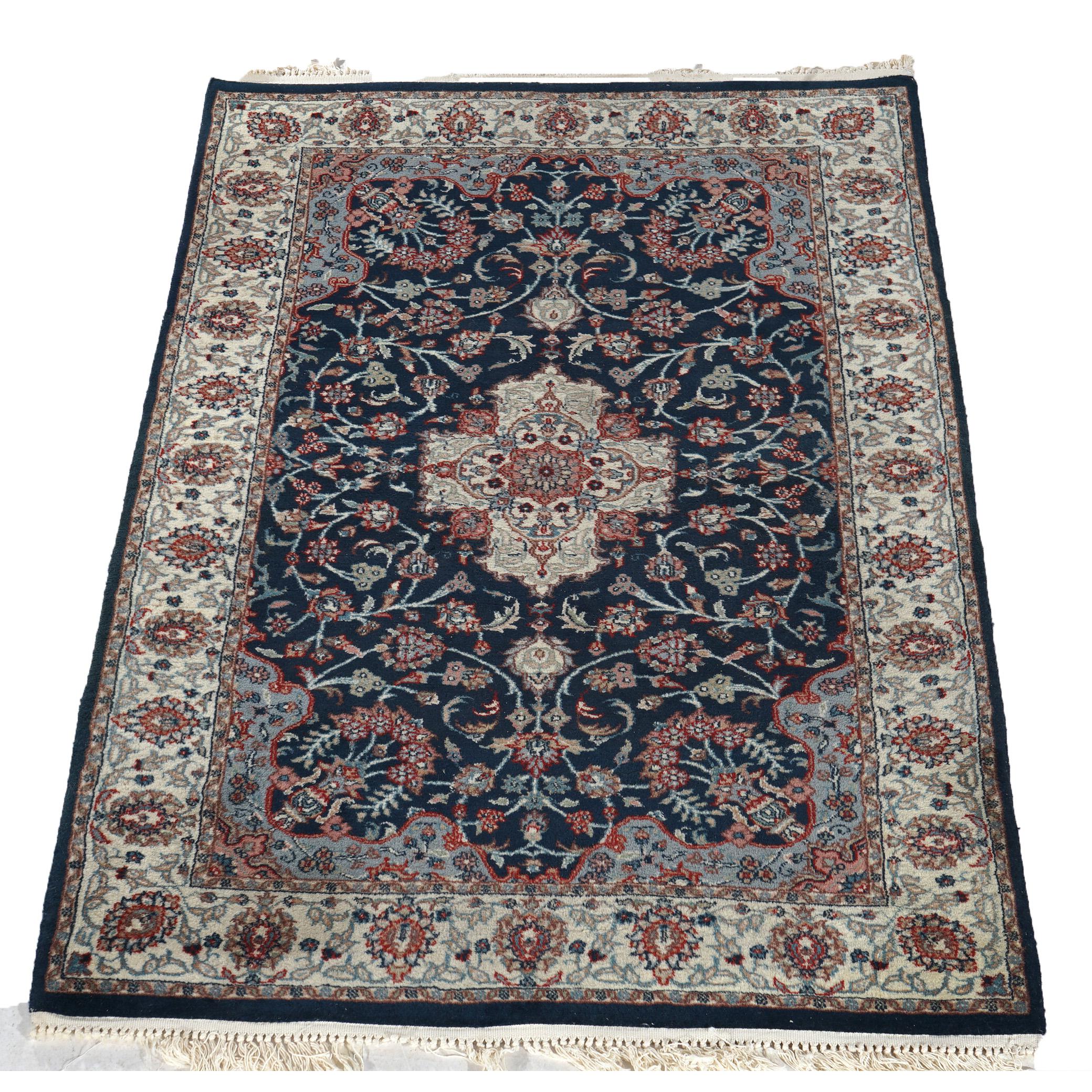 20th Century Tabriz Oriental Wool Rug, Blue & White, 20th C For Sale