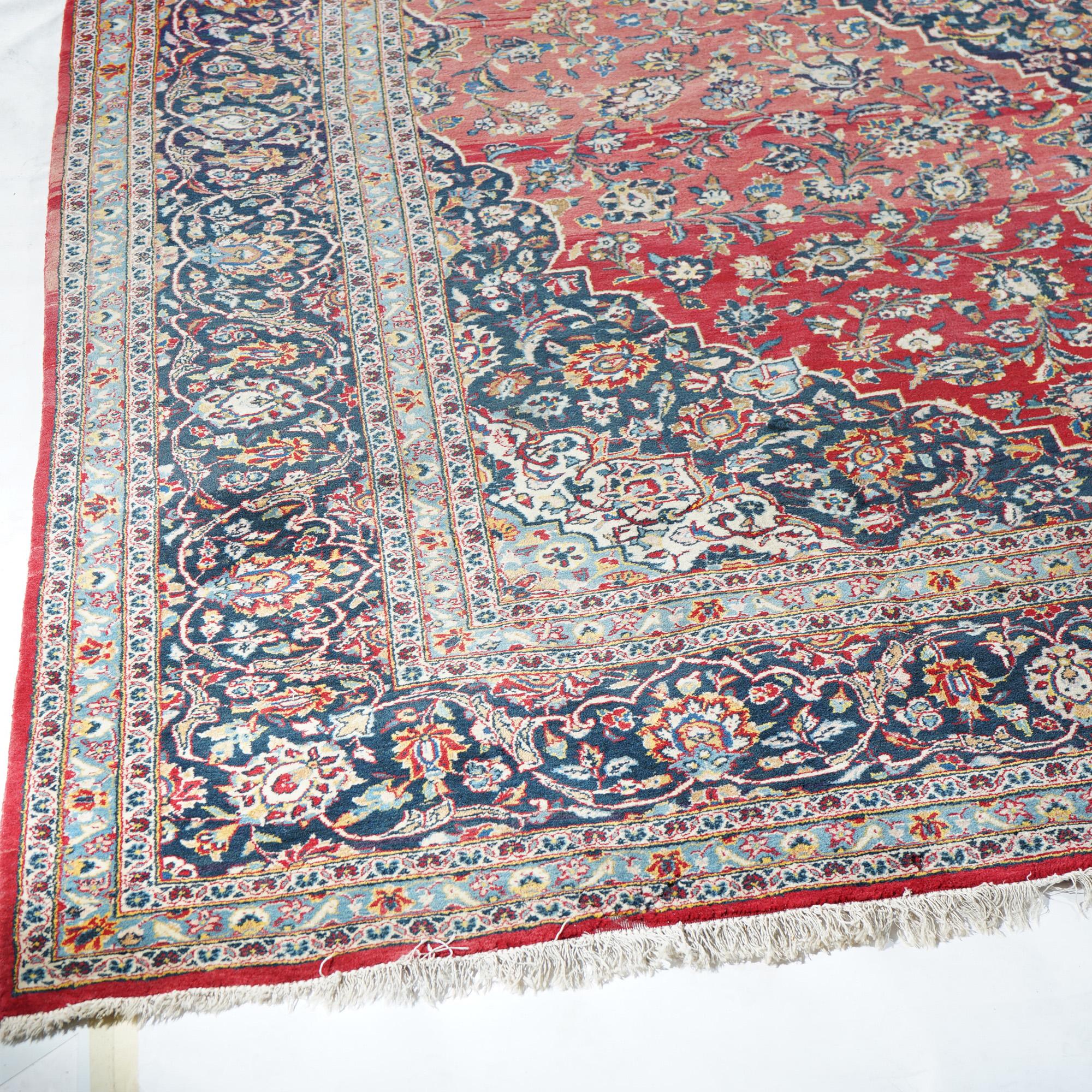 Tabriz Persian Oriental Room Size Wool Rug Circa 1950 In Good Condition For Sale In Big Flats, NY