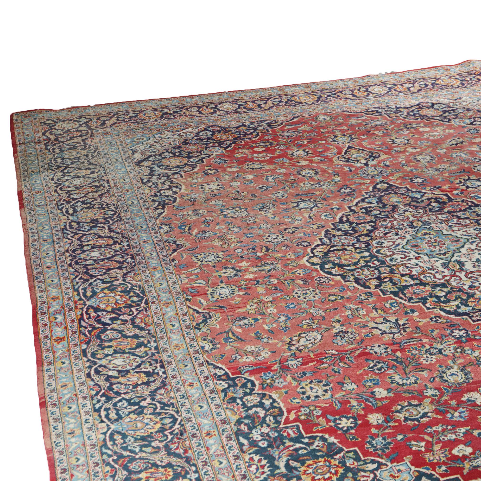 Tabriz Persian Oriental Room Size Wool Rug Circa 1950 For Sale 1