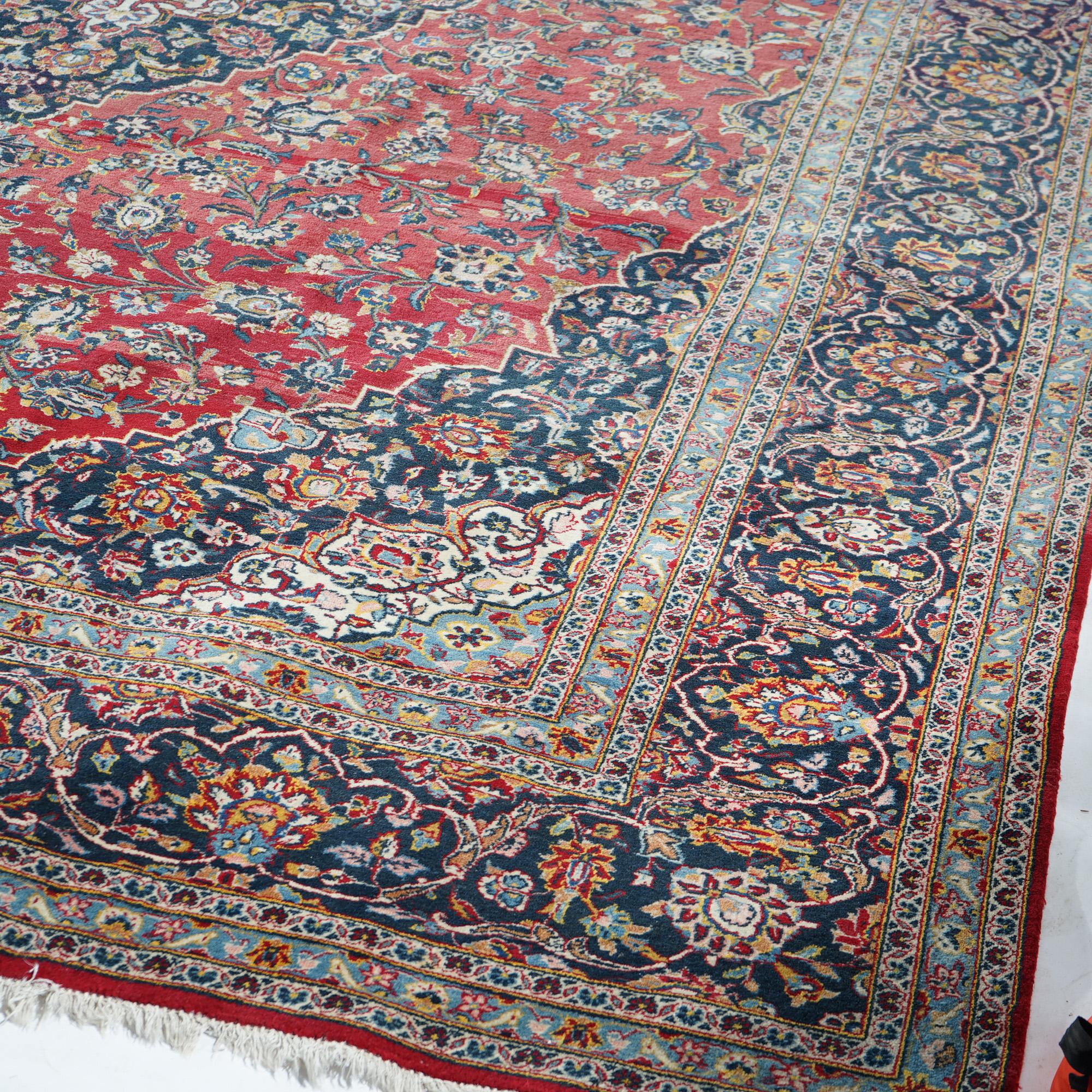 Tabriz Persian Oriental Room Size Wool Rug Circa 1950 For Sale 2