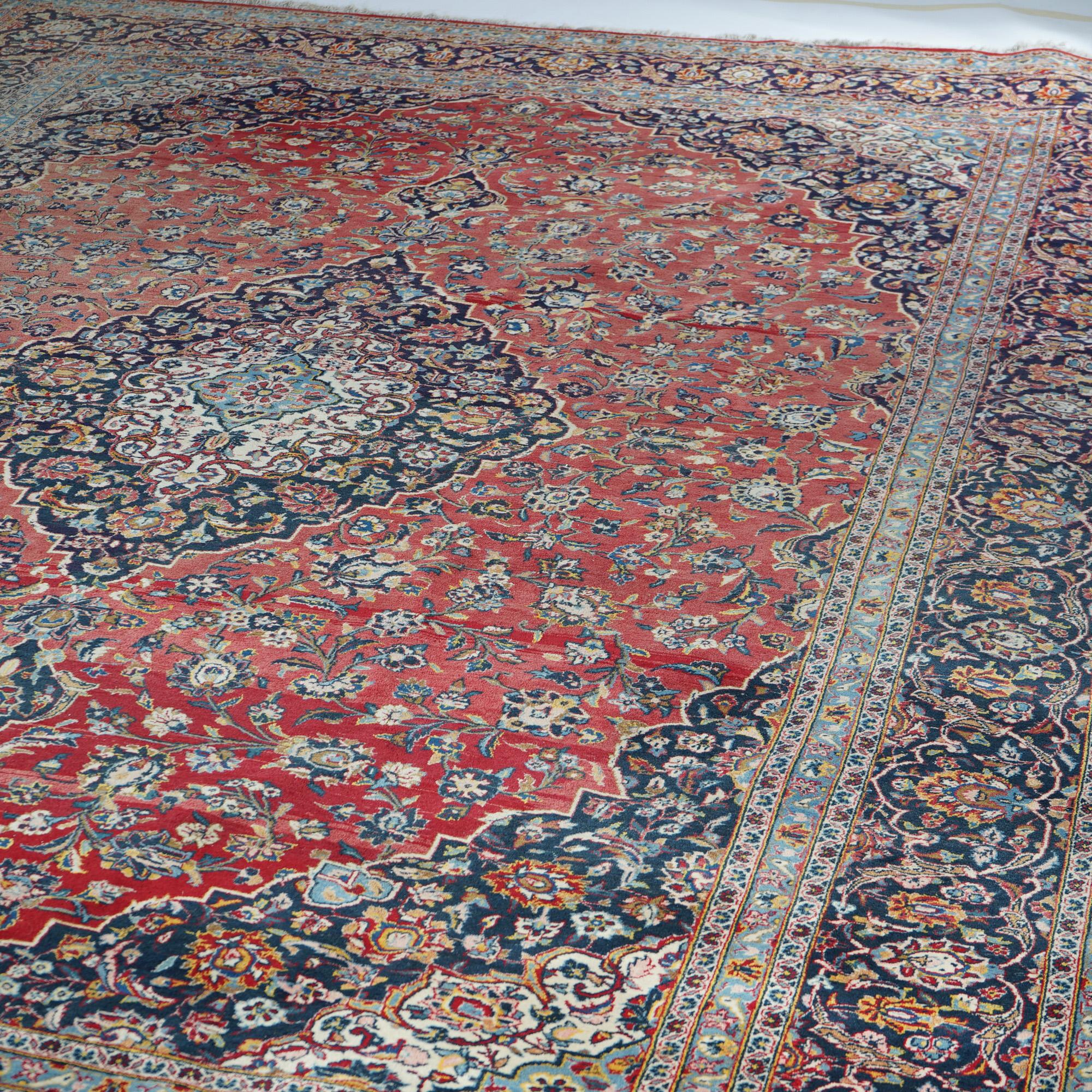 Tabriz Persian Oriental Room Size Wool Rug Circa 1950 For Sale 3