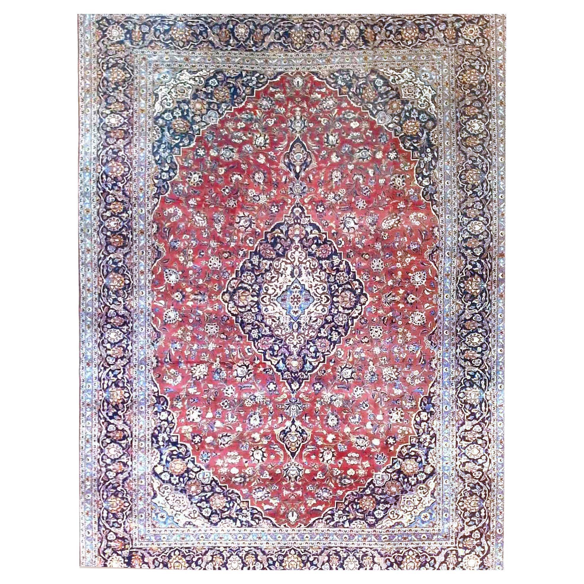 Tabriz Persian Oriental Room Size Wool Rug Circa 1950 For Sale