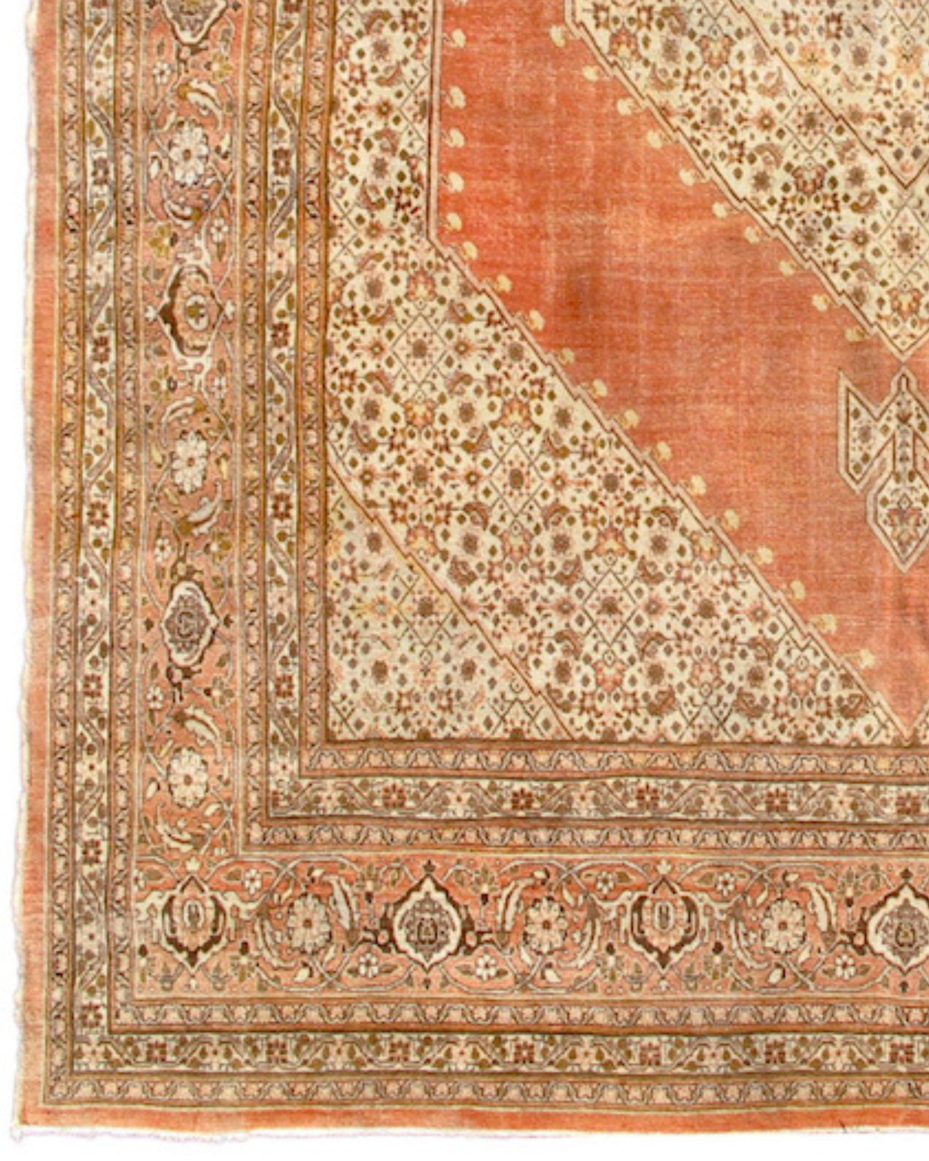 Hand-Woven Antique Persian Tabriz Rug, c. 1900 For Sale