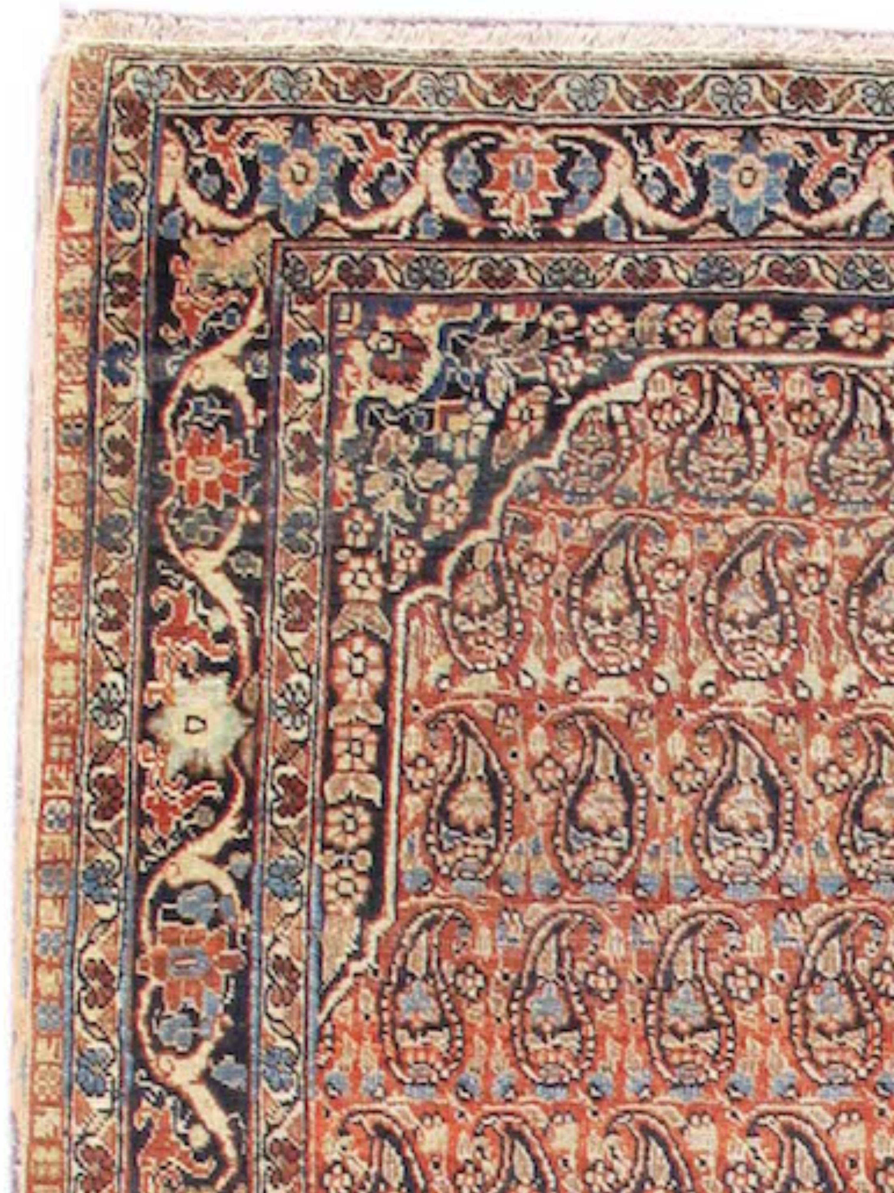 Hand-Knotted Tabriz Rug, c. 1900 For Sale