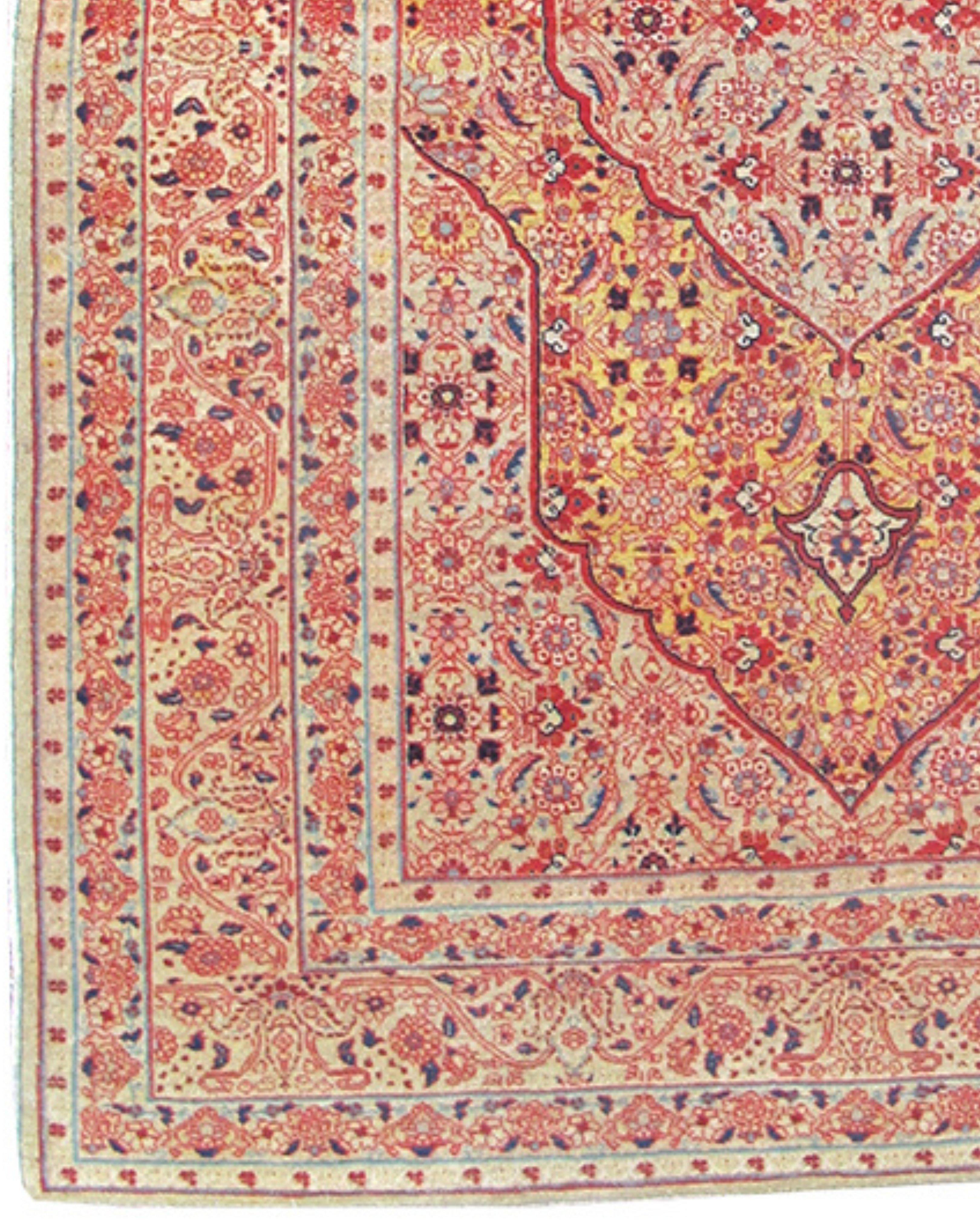 Hand-Knotted Tabriz Rug, c. 1900 For Sale