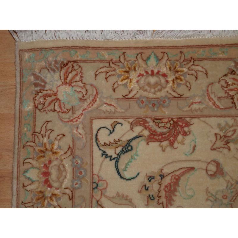 Hand-Knotted Tabriz Runner in Lambs Wool For Sale