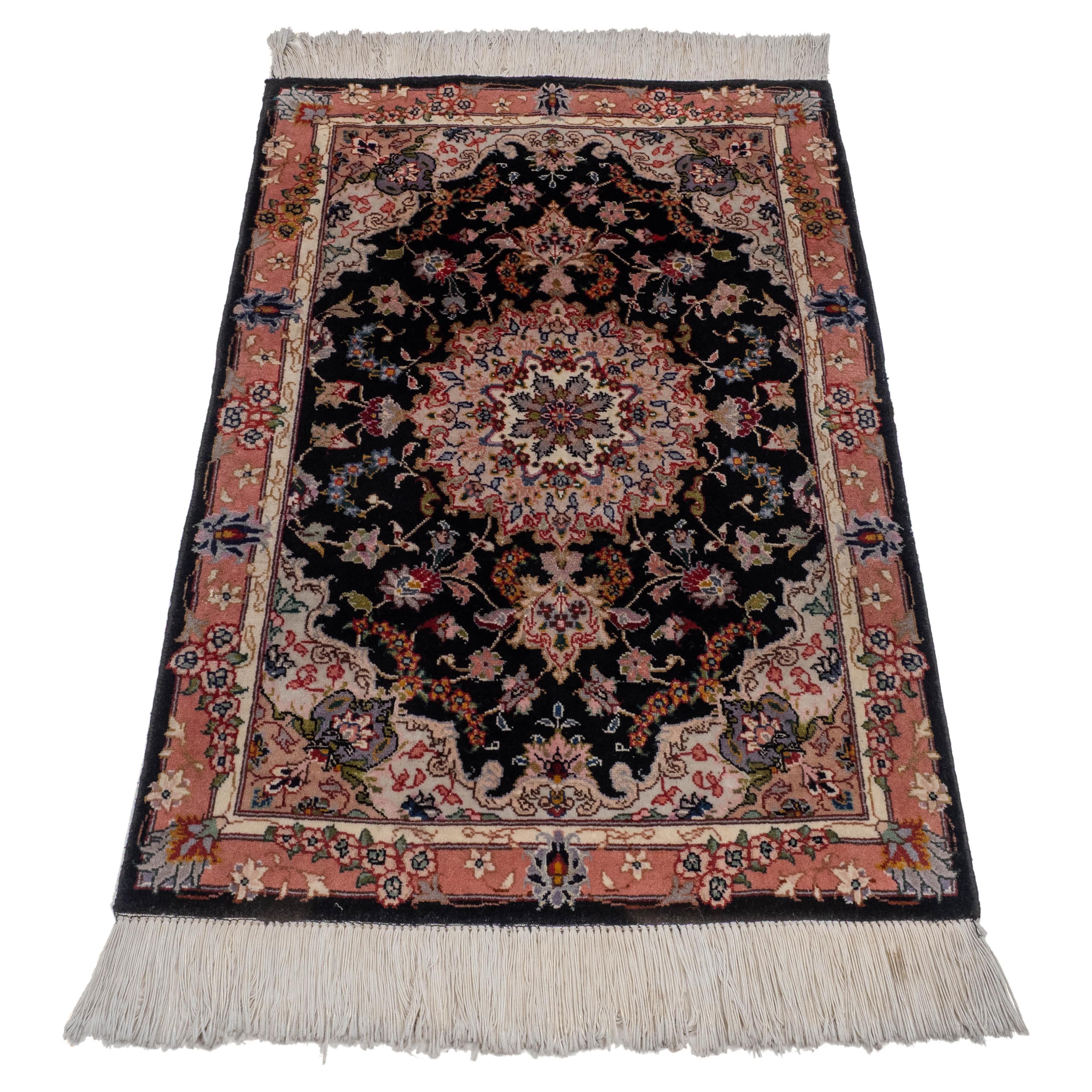 Tabriz Small Persian Handwoven Rug 3'6" x 2' (108x60cm Mat Carpet) For Sale