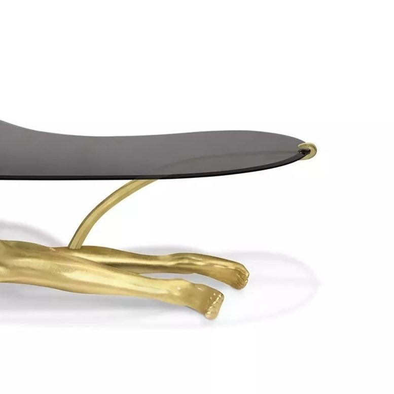 Portugais Table basse à feuilles d'or Tabu en vente