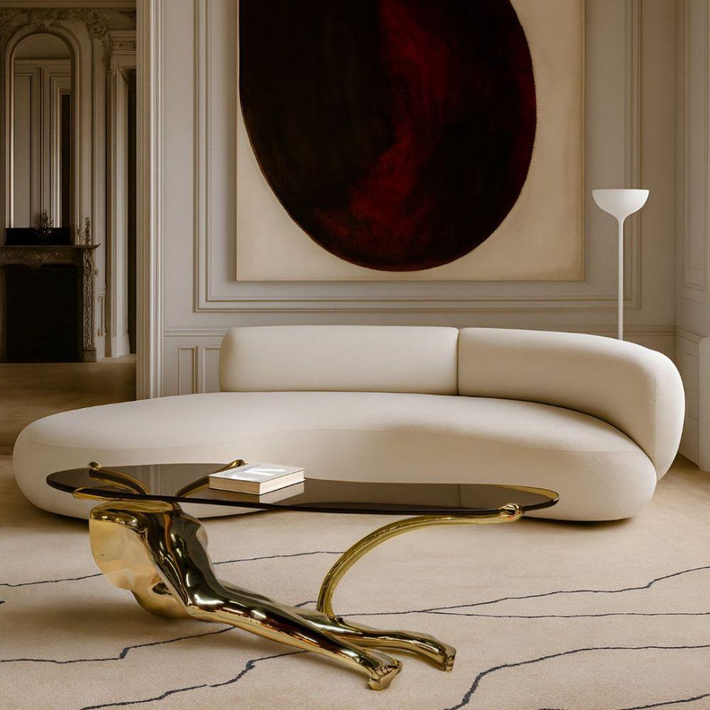Mesa baja Tabu de latón pulido Siglo XXI y contemporáneo en venta