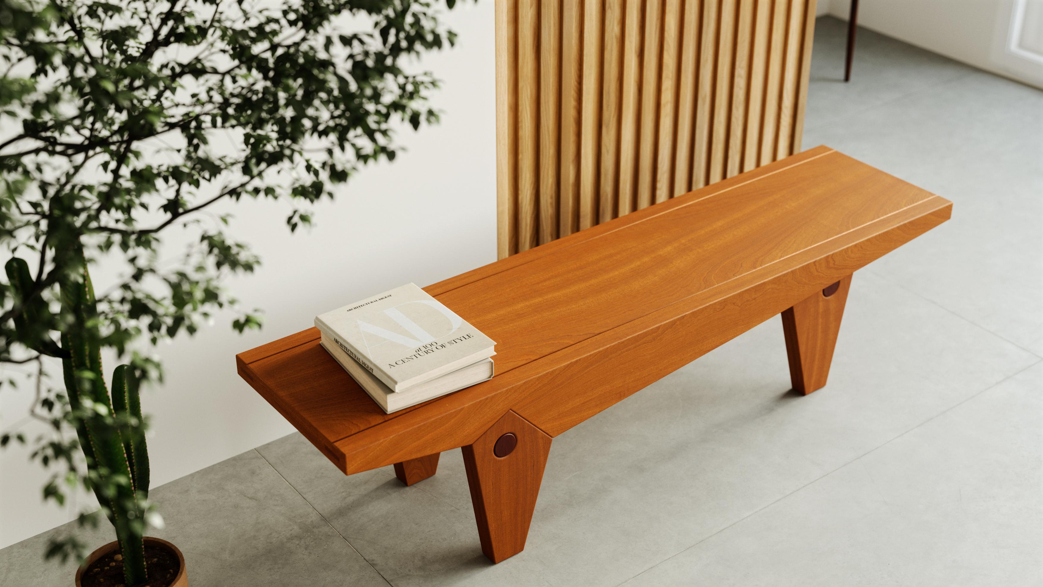 Organic Modern Tabuba Bench solid wood For Sale