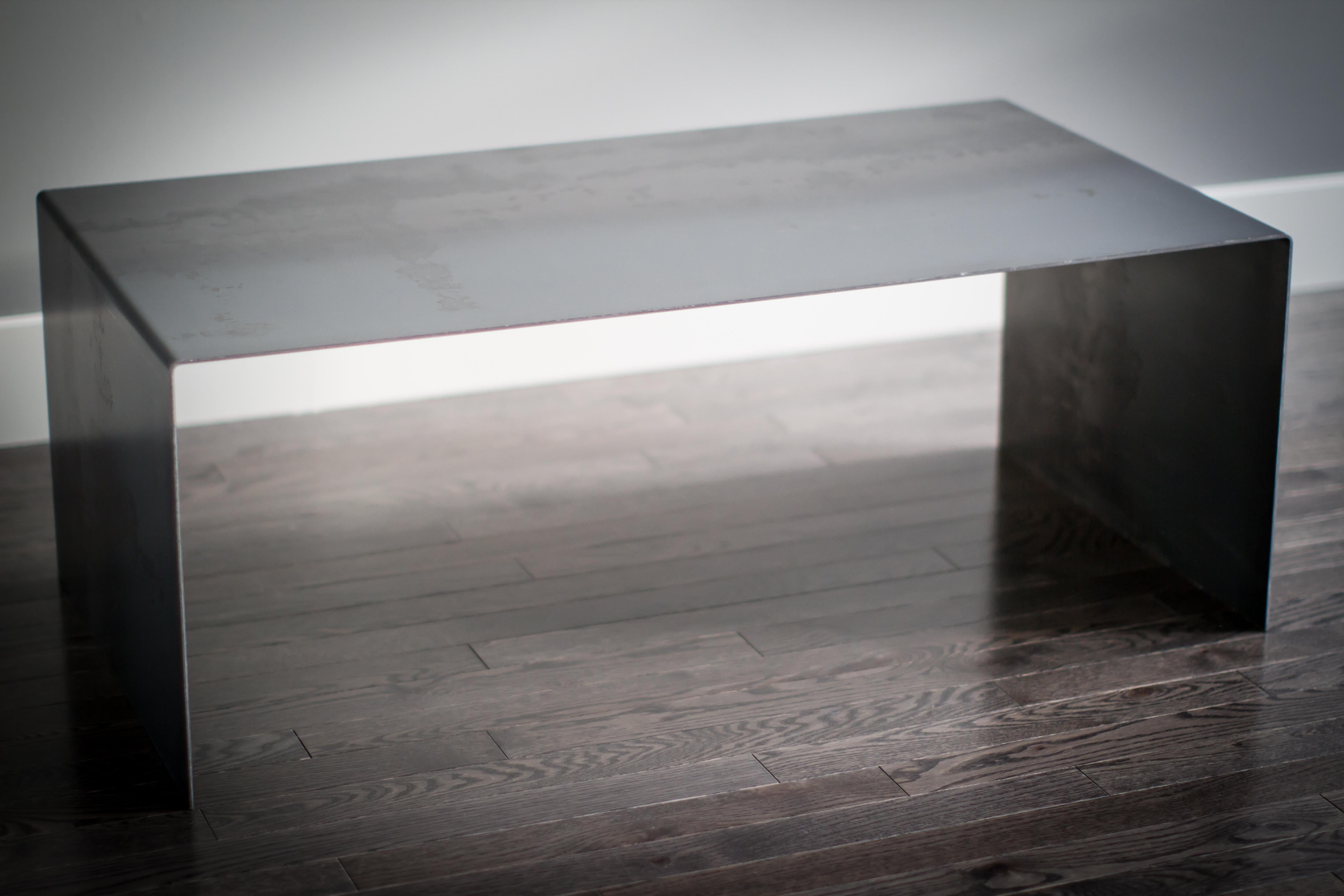 Tabula Rasa Coffee Table Nesting Style in Raw Black Steel by Mtharu For Sale 2