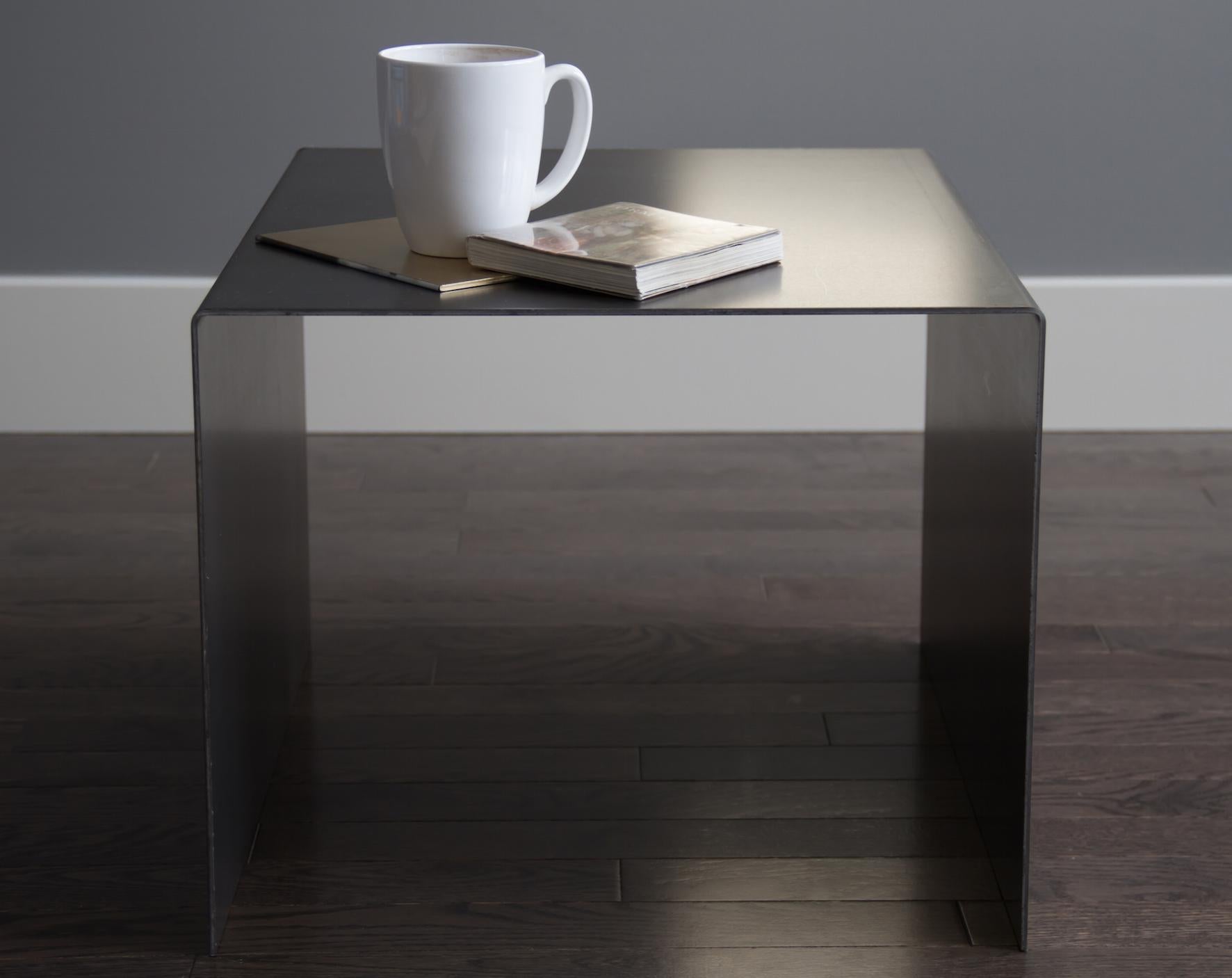 Tabula Rasa Coffee Table Nesting Style in Raw Black Steel by Mtharu For Sale 3