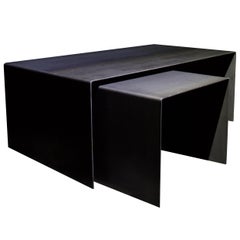 Tabula Rasa Coffee Table Nesting Style in Raw Black Steel by Mtharu
