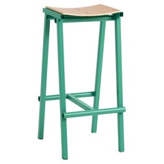 Taburete 8 Bar Stool High, Soft Jade, Powder Coated Steel / Marc Morro for Hay