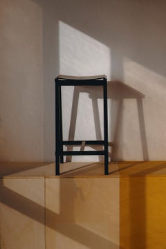 Taburete 8 Bar Stool Low, Black, Powder Coated Steel / Marc Morro for Hay