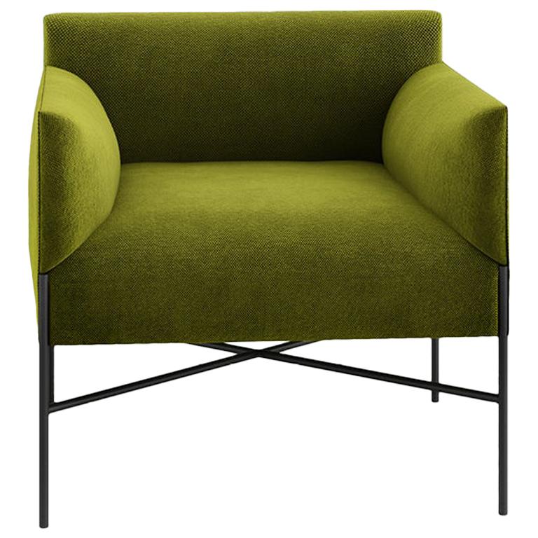 Tacchini Chill-Out Armchair in Green Dicondra Fabric by Gordon Guillaumier