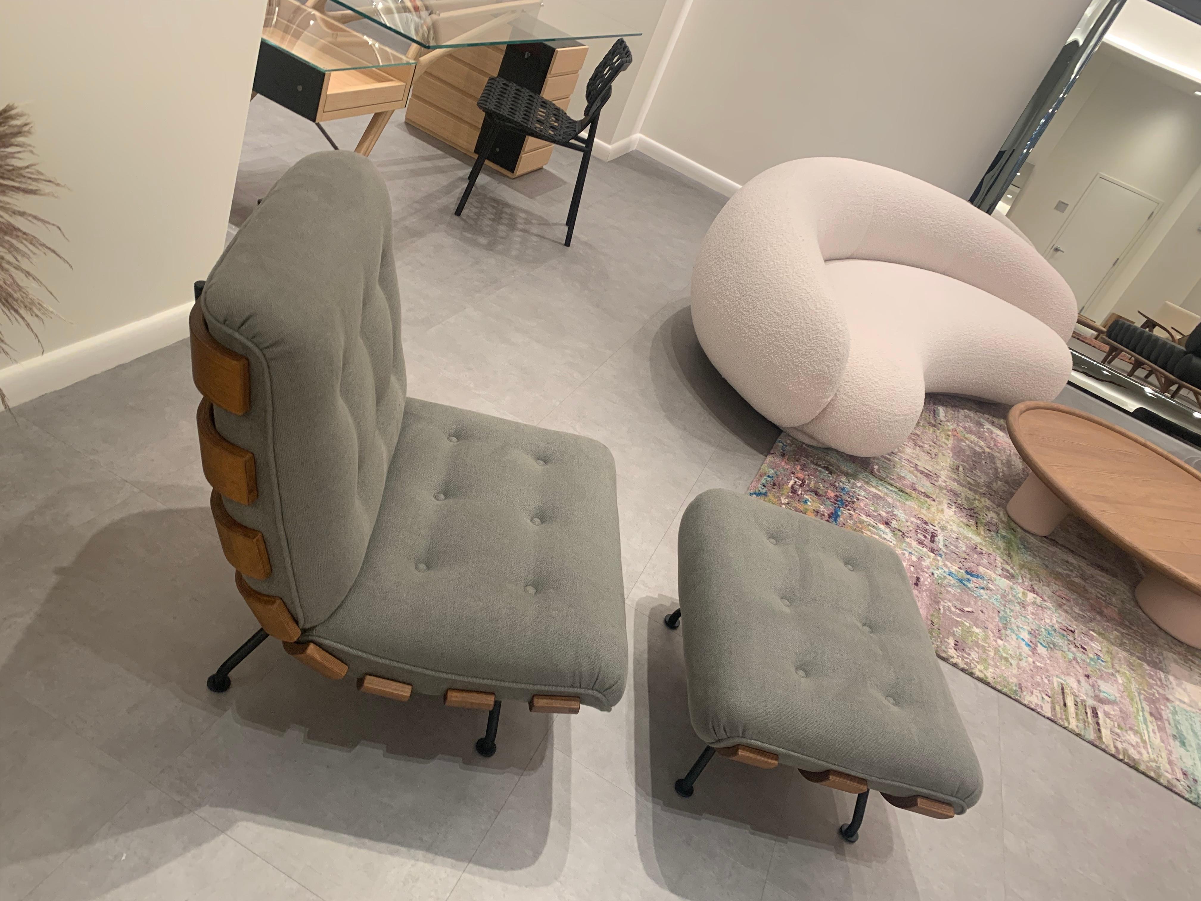 Tacchini Costela Lounge Chair & Ottoman Designed by Martin Eisler In New Condition In New York, NY