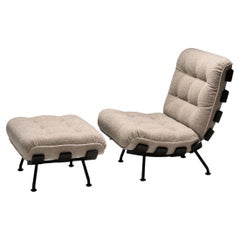 Tacchini Costela - Pouf en laine avec base en métal par Martin Eisler