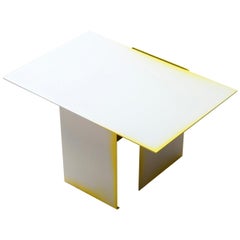 Tacchini Daze Low Table in White with Yellow Shade by Truly Truly