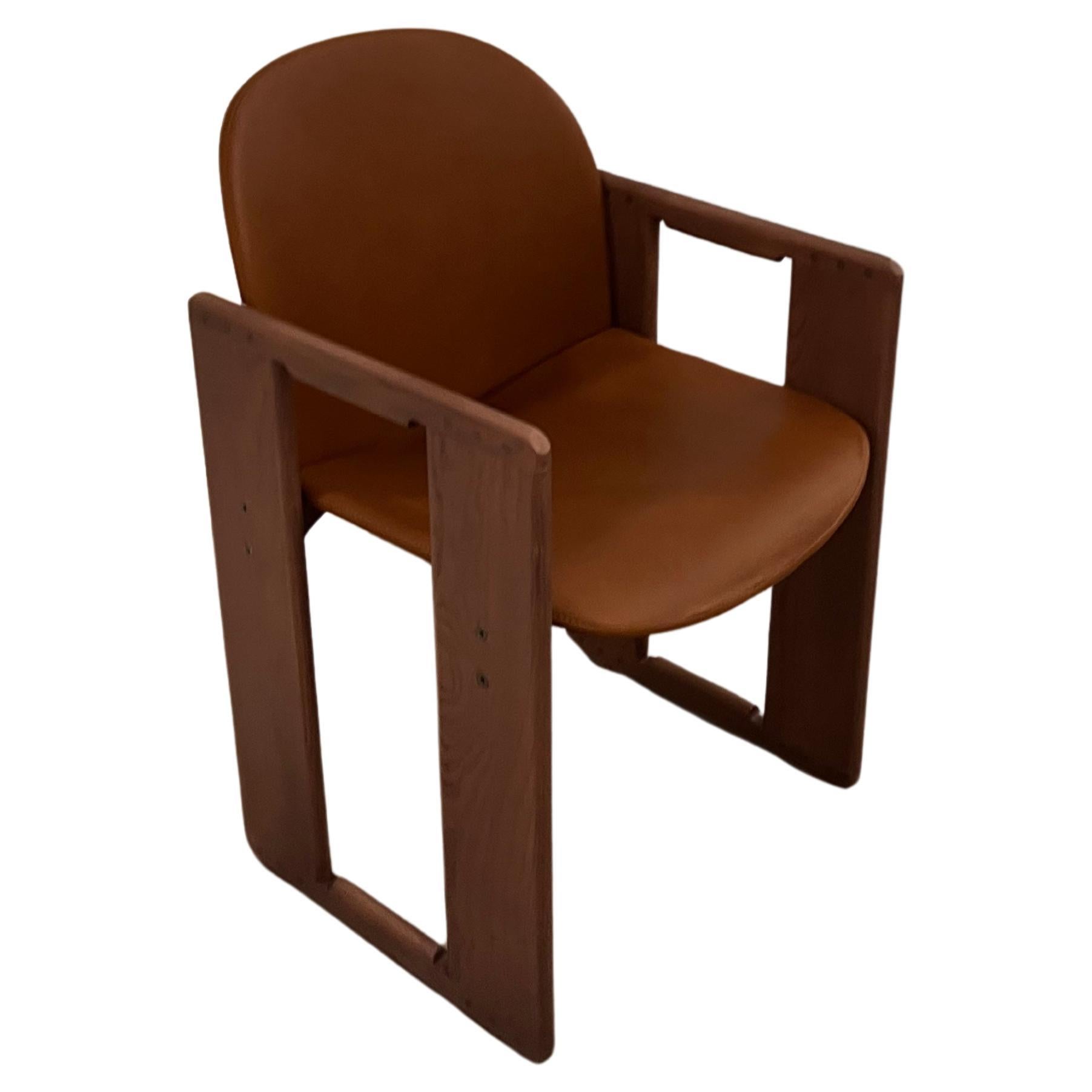 Tacchini Dialogo Leather & Walnut Armchair by Tobia Scarpa in STOCK For Sale