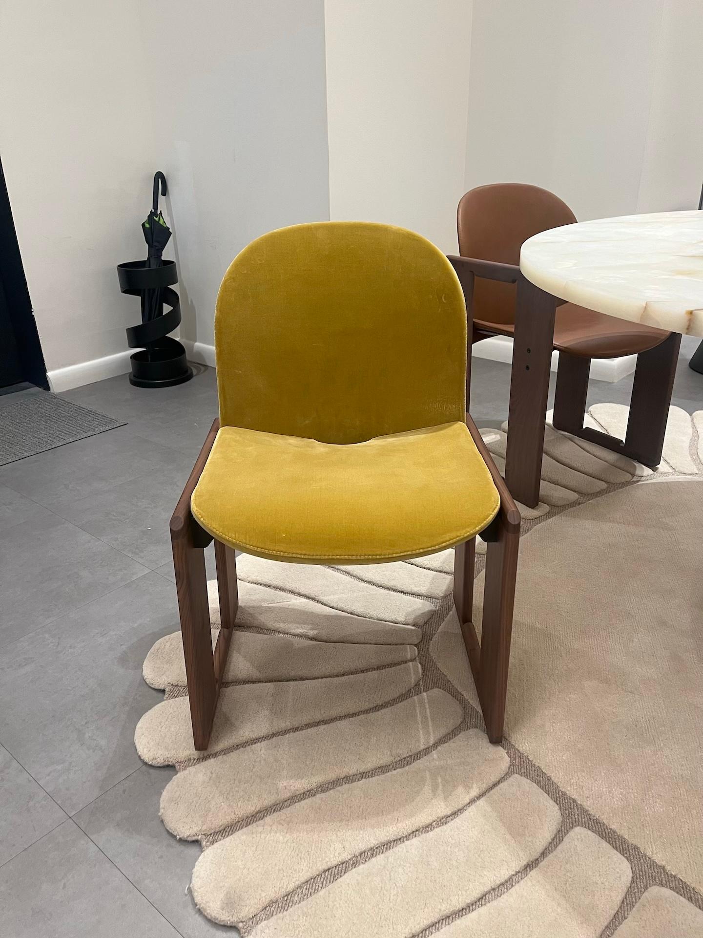 Italian Tacchini Dialogo Velvet Chair by Tobia Scarpa in STOCK For Sale