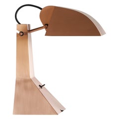 Lampe de bureau Tacchini E63 en cuivre mat brossé conçue par Umberto Riva
