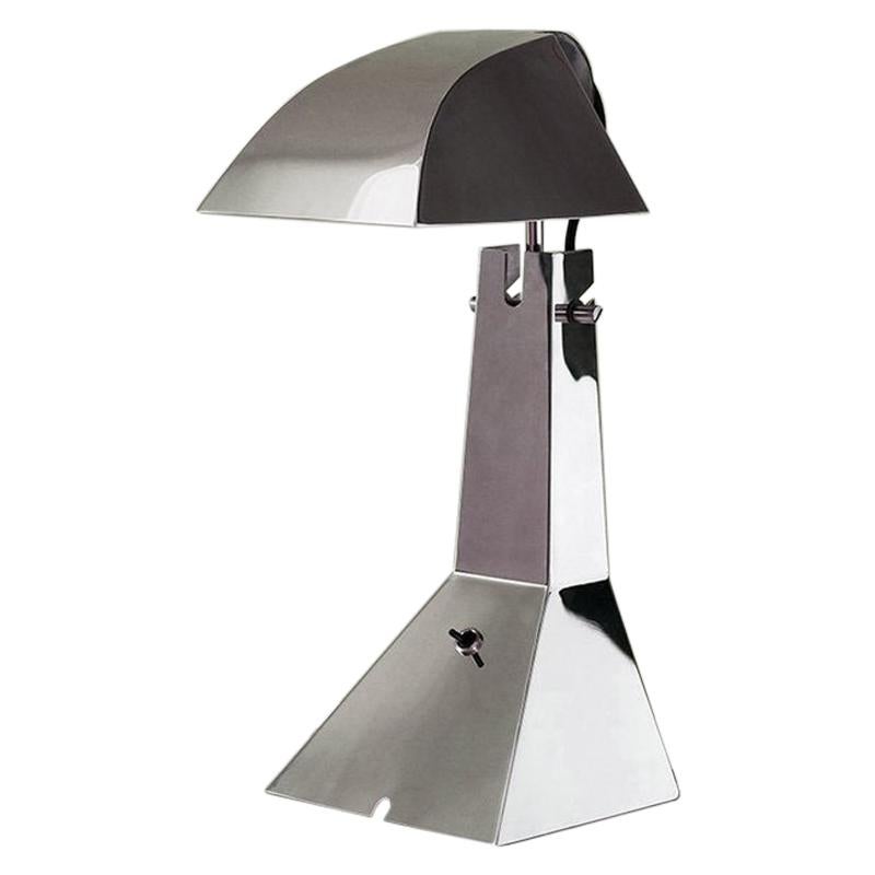 Tacchini E63, Chrom-Tischlampe, entworfen von Umberto Riva