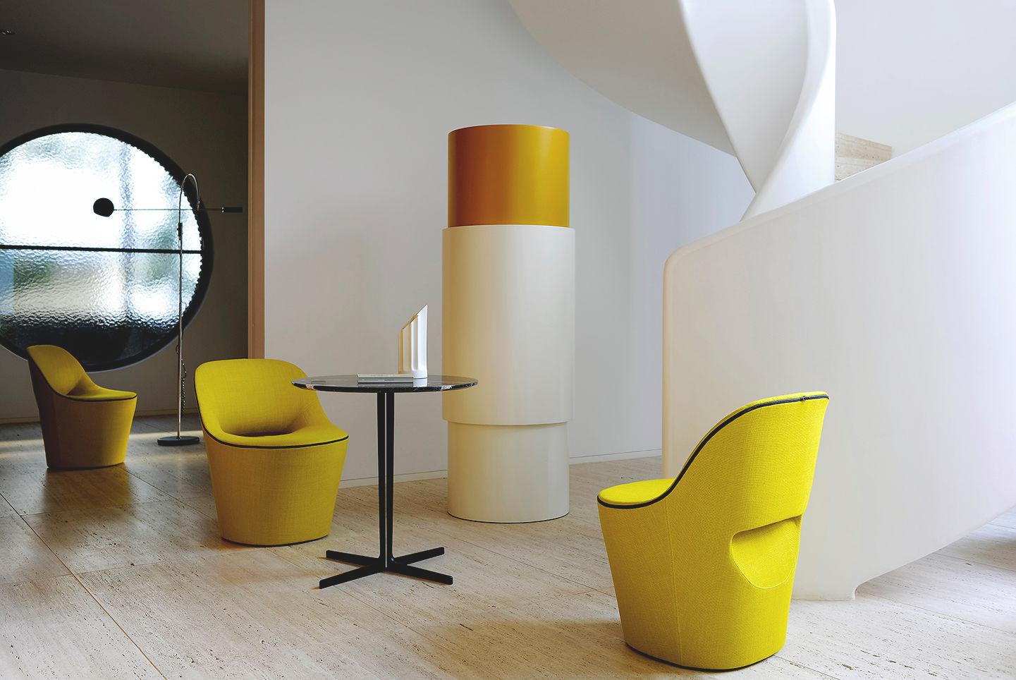 From the British PearsonLloyd design studio, Eddy is a boldly charming chair. This sleek, compact armchair features distinctive lines and ample opportunities for customization in choice of upholstery. An aesthetic convergence point is formed where