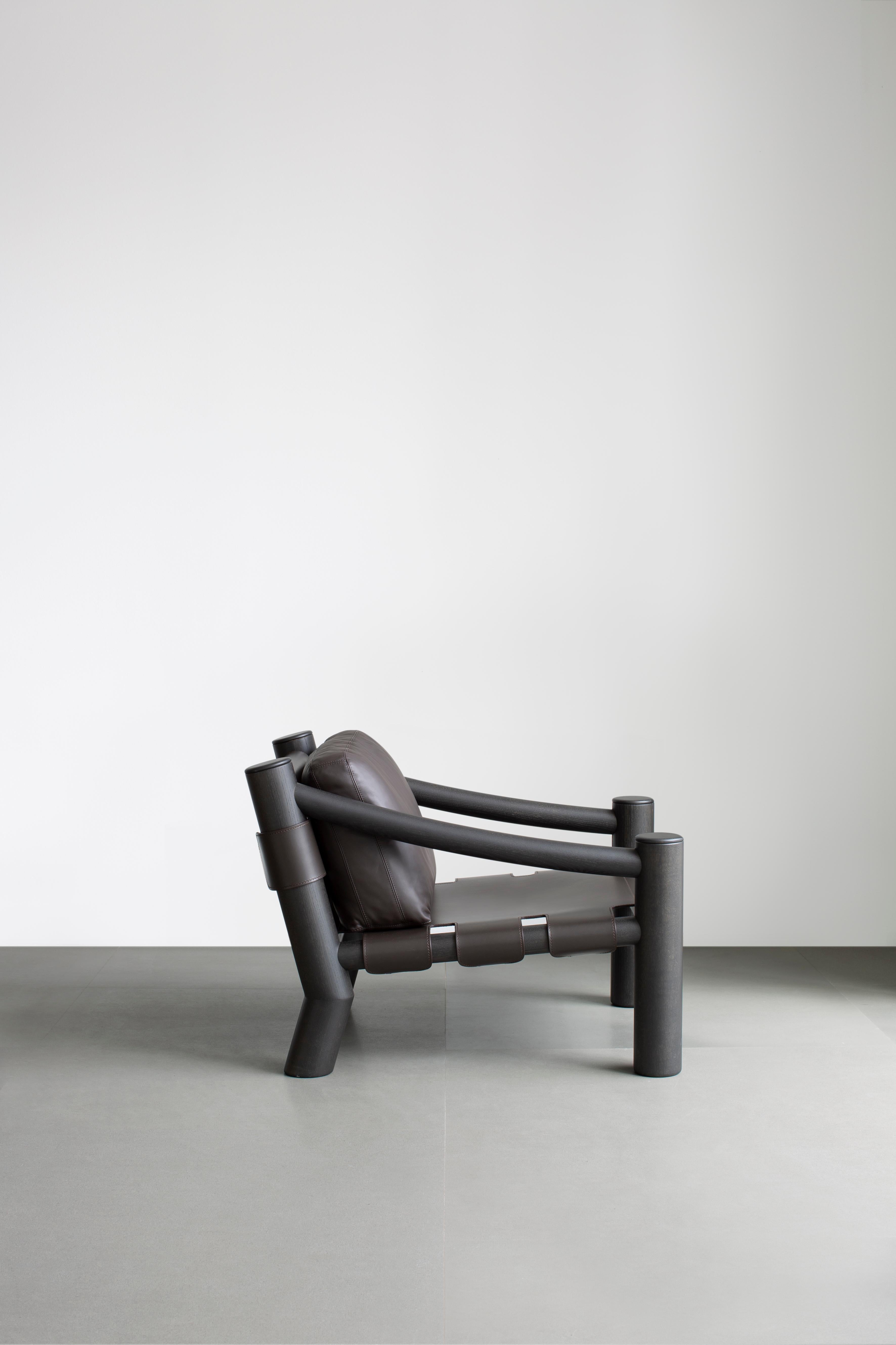 Customizable Tacchini Elephant Leather Lounge Chair by Karen Chekerdijan In New Condition For Sale In New York, NY