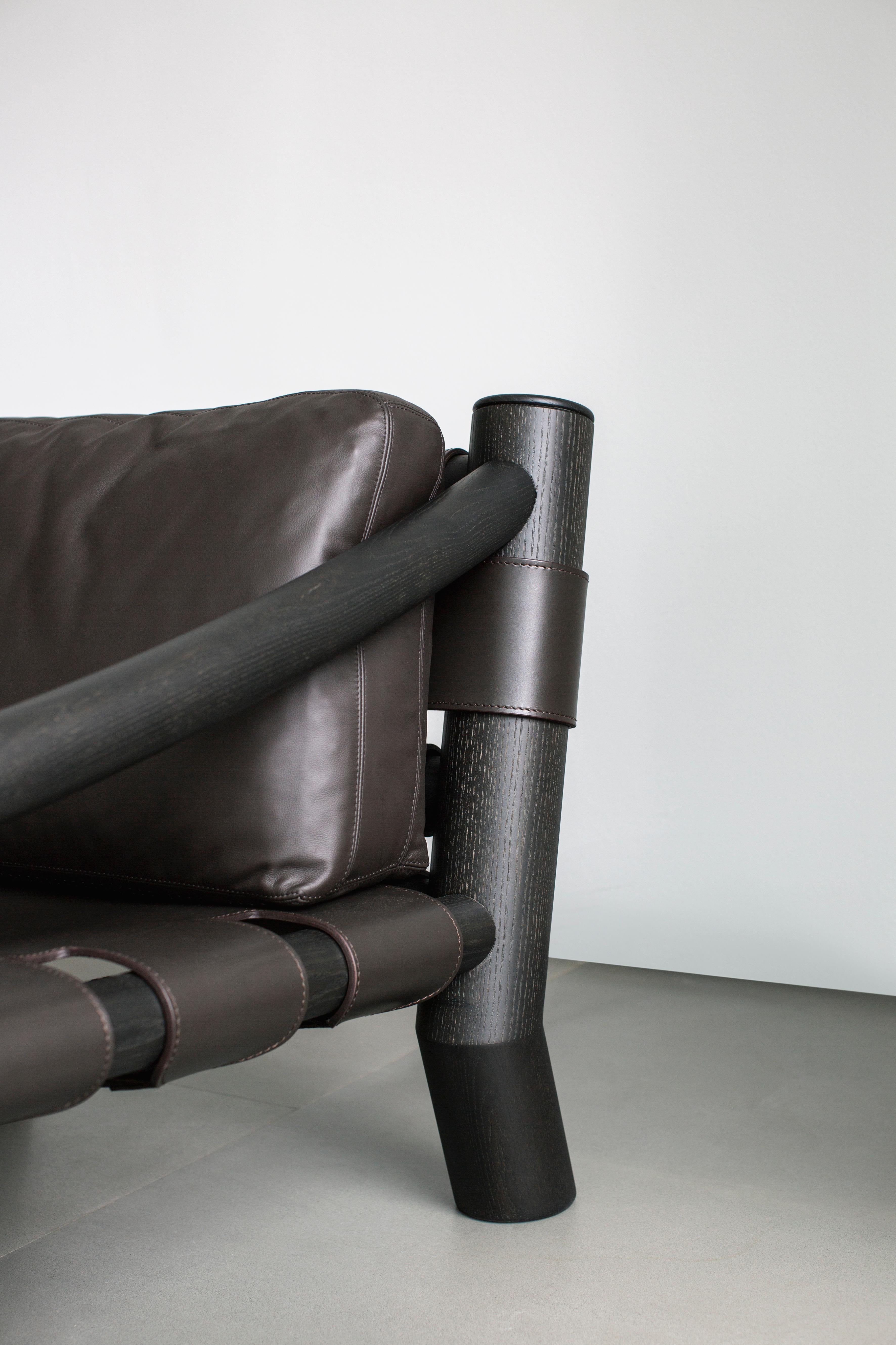 Contemporary Customizable Tacchini Elephant Leather Lounge Chair by Karen Chekerdijan For Sale