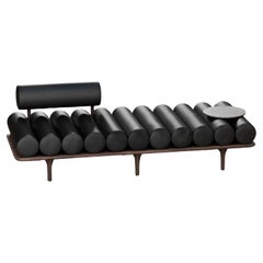 Used Tacchini Five to Nine Leather Daybed with Cement table by Studiopepe in STOCK