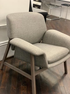 Tacchini Grey  Agnese Armchair with Ottoman by Gianfranco Frattini