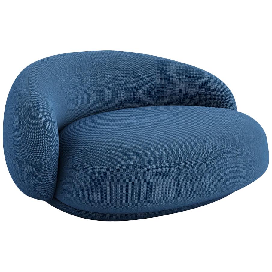 Tacchini Julep Chaise-Longue Sofa in Blue Bryony Fabric by Jonas Wagell