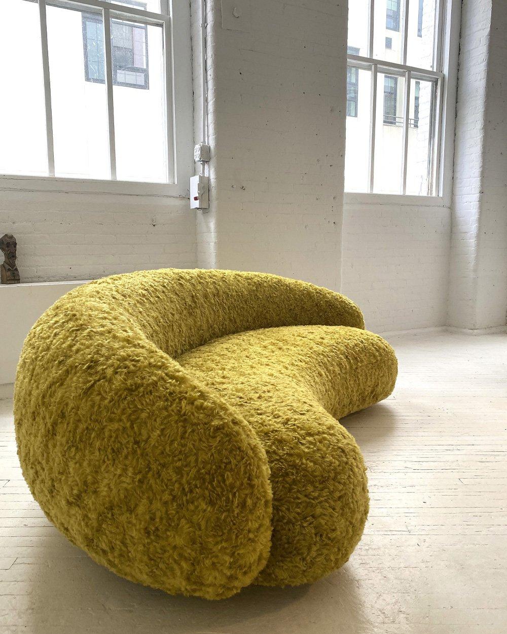 Upholstery Tacchini Julep Sofa in Ralf Simons mohair / showroom sample