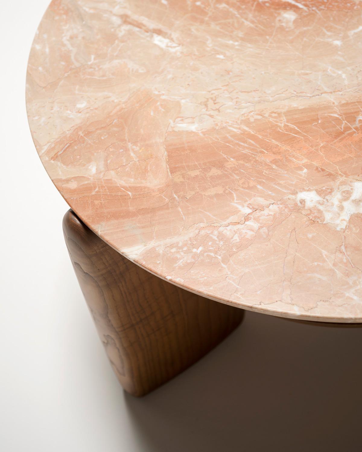 Tacchini Kanji Tisch aus Marmor und Holz von Monica Förster im Angebot 2